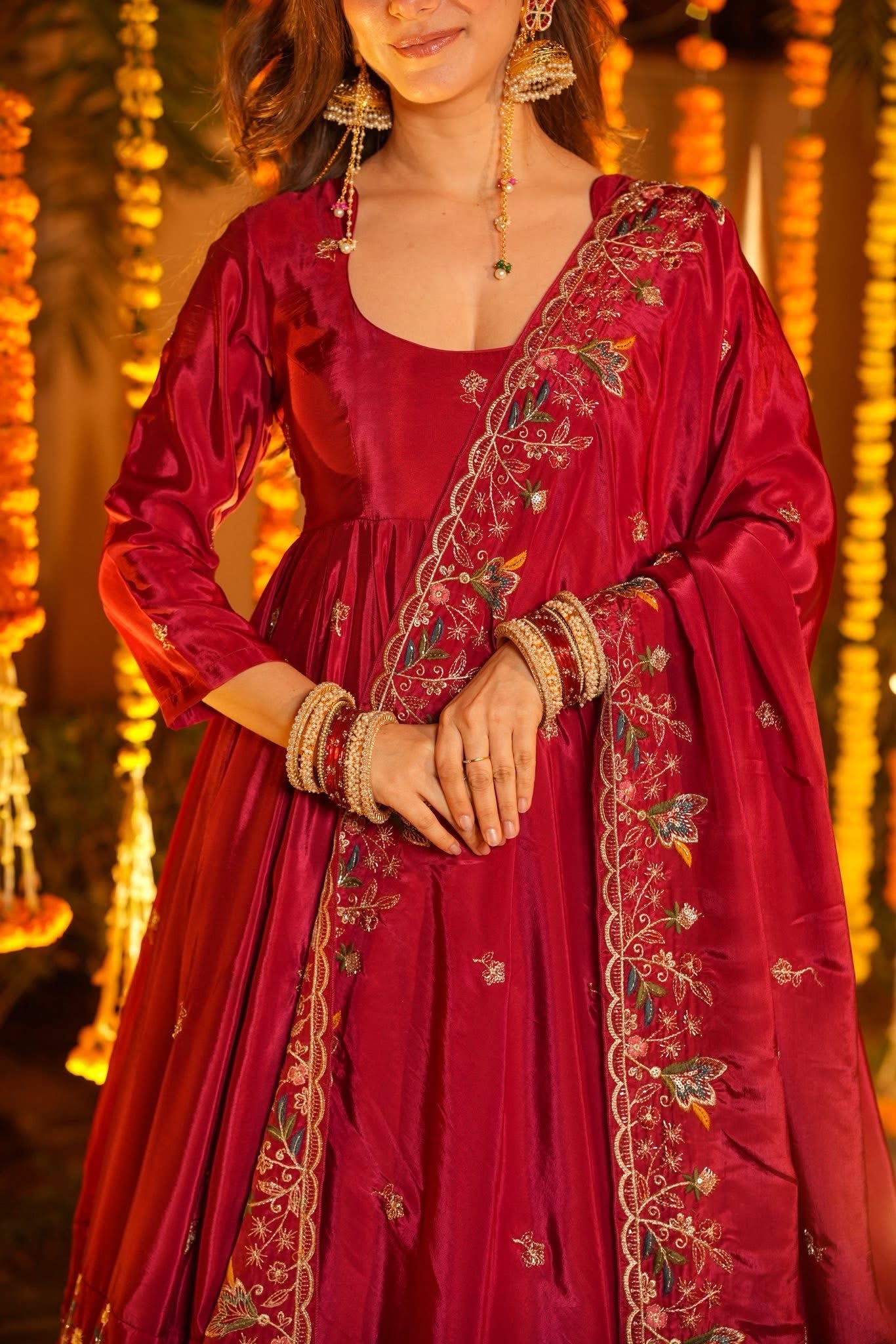 Sangrida Organza Anarkali Suit Set