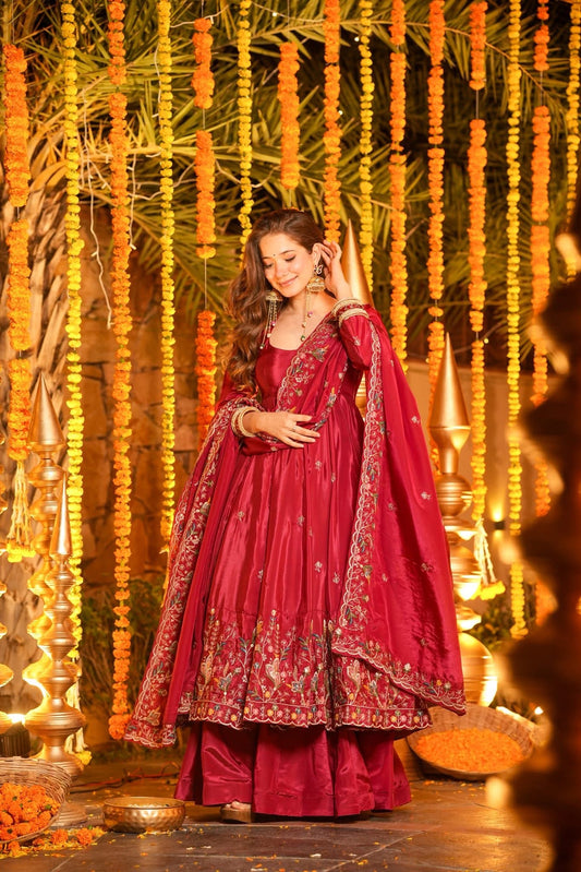 Sangrida Organza Anarkali Suit Set