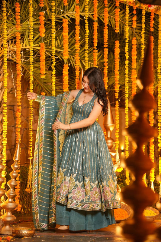 Hooriya Embroidered Anarkali Suit Set