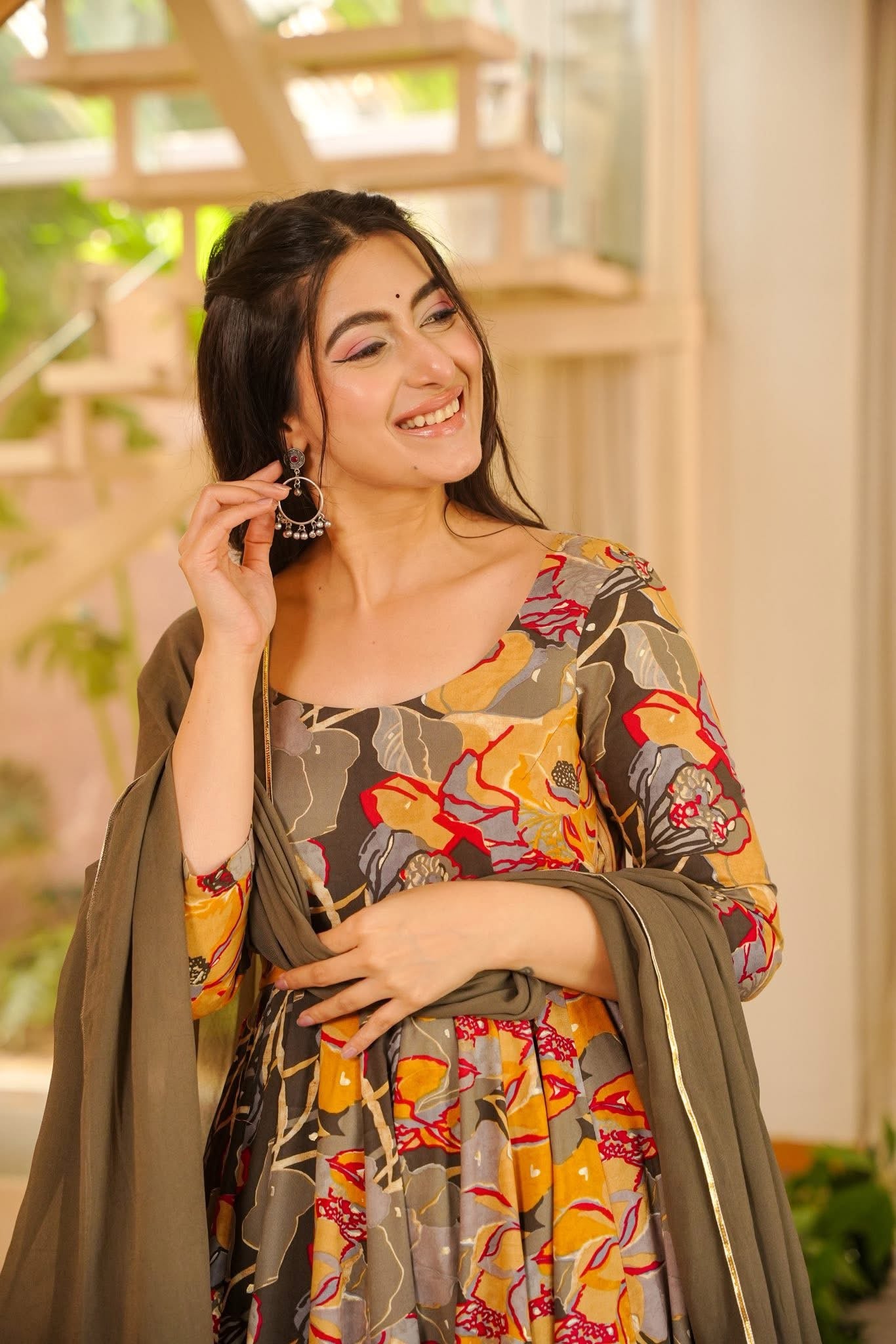 Haimi Rayon Anarkali Suit Set
