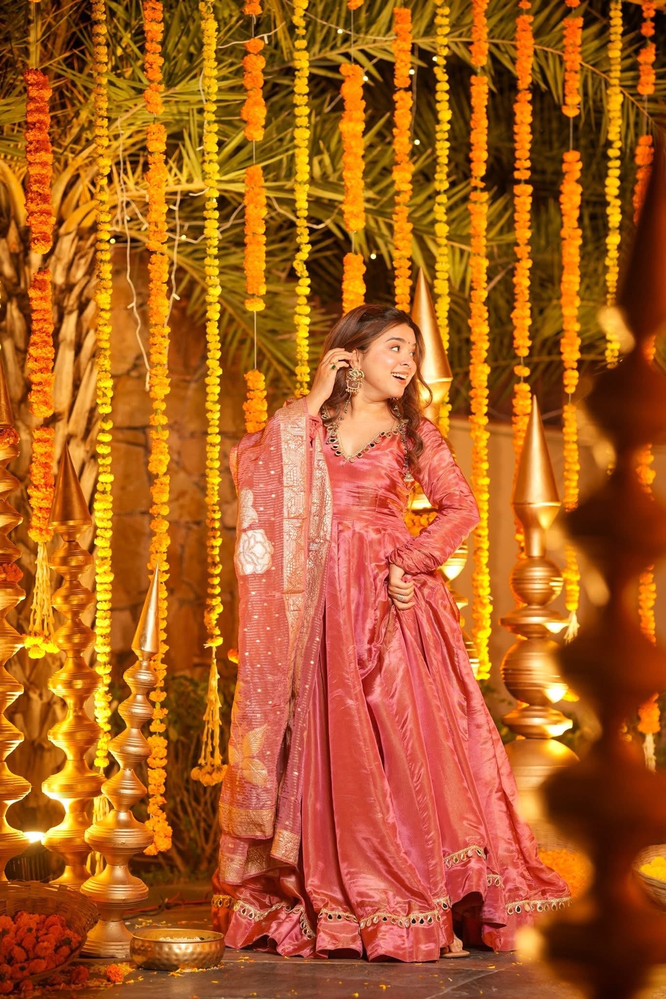 Banarasi Blush Wedding Maxi Set