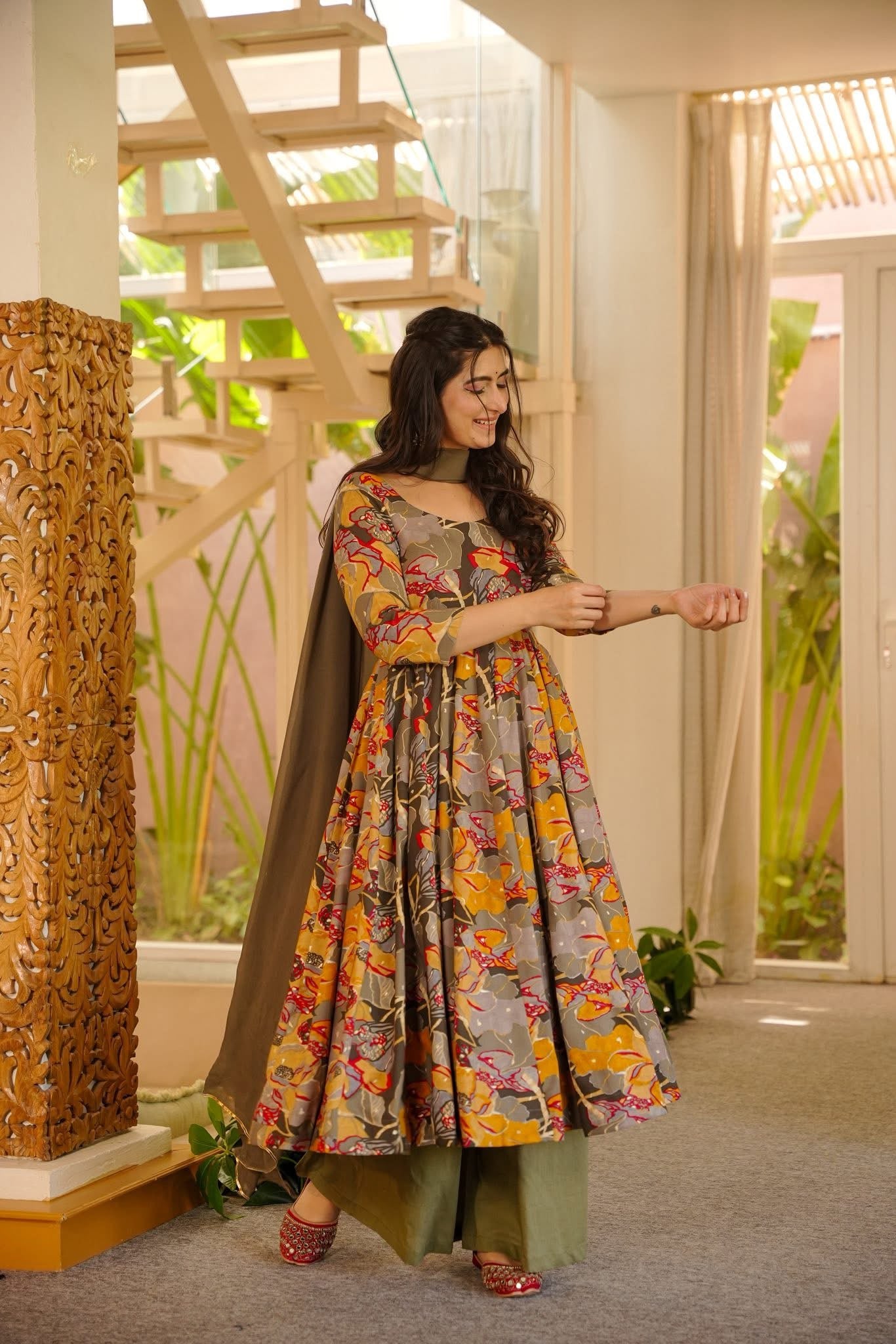 Haimi Rayon Anarkali Suit Set