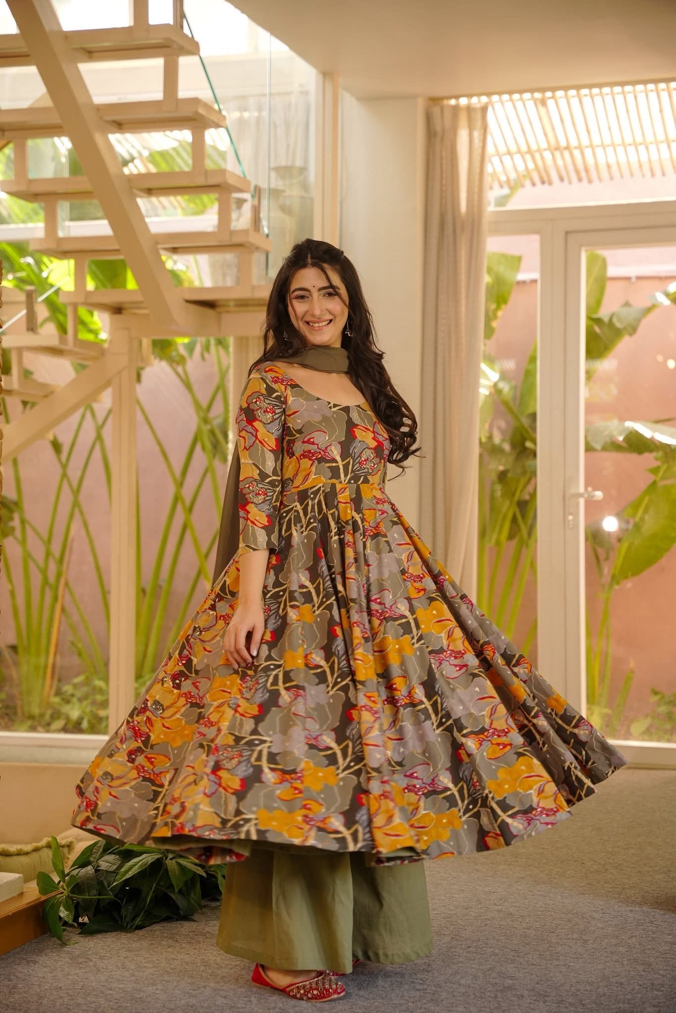 Haimi Rayon Anarkali Suit Set
