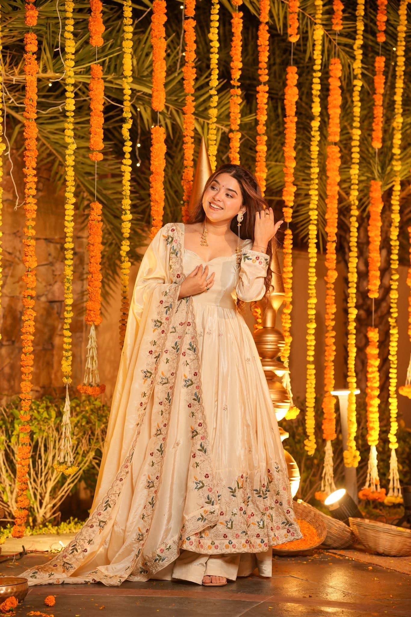 Chandrika Floral Organza Anarkali Suit Set