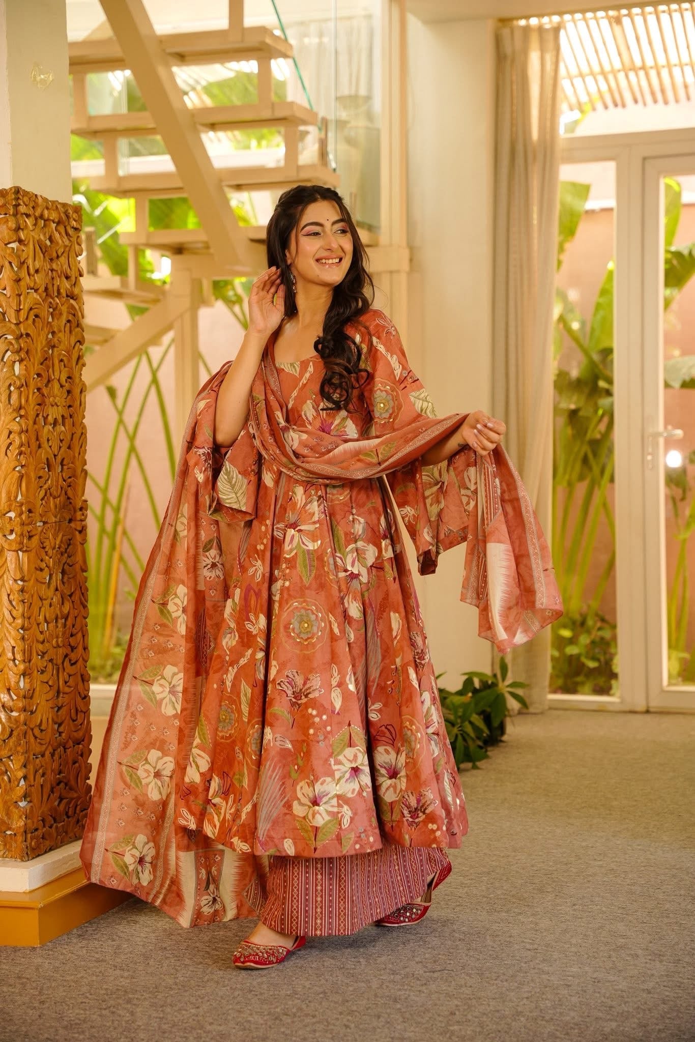 Amelia Cotton Anarkali Suit Set