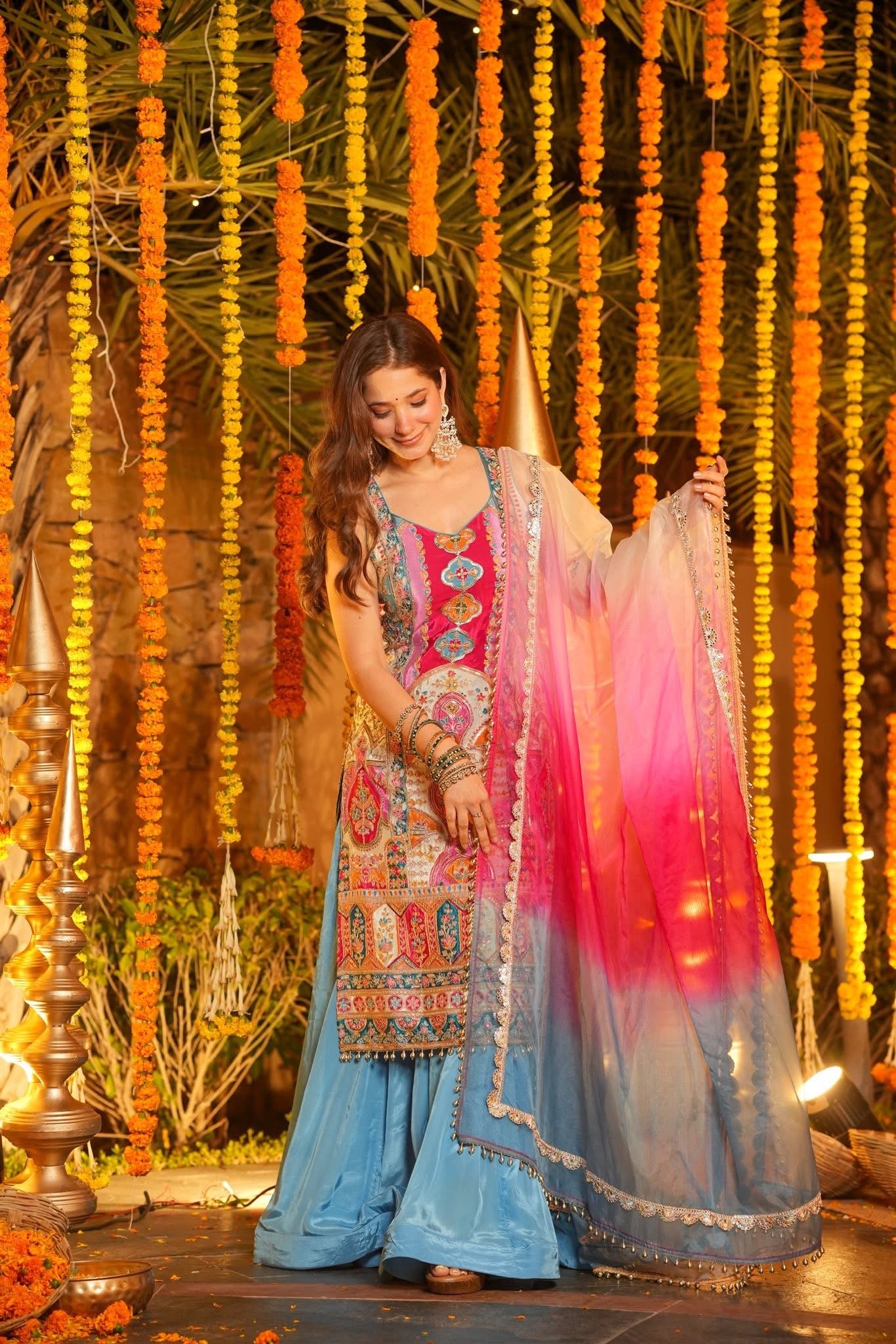 Rainbow Hued Heavy Wedding Kurta Set