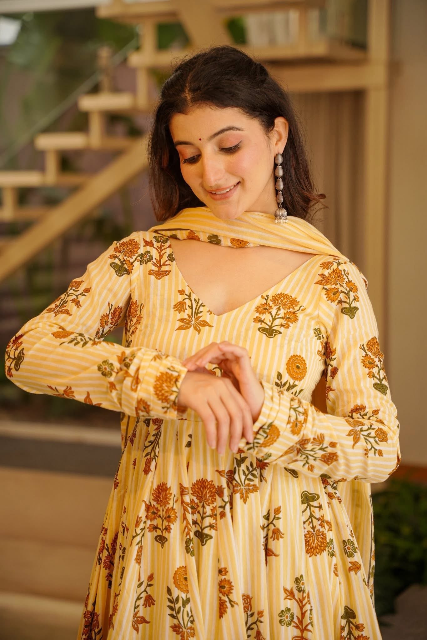 Brahmi Printed Anarkali Suit Set