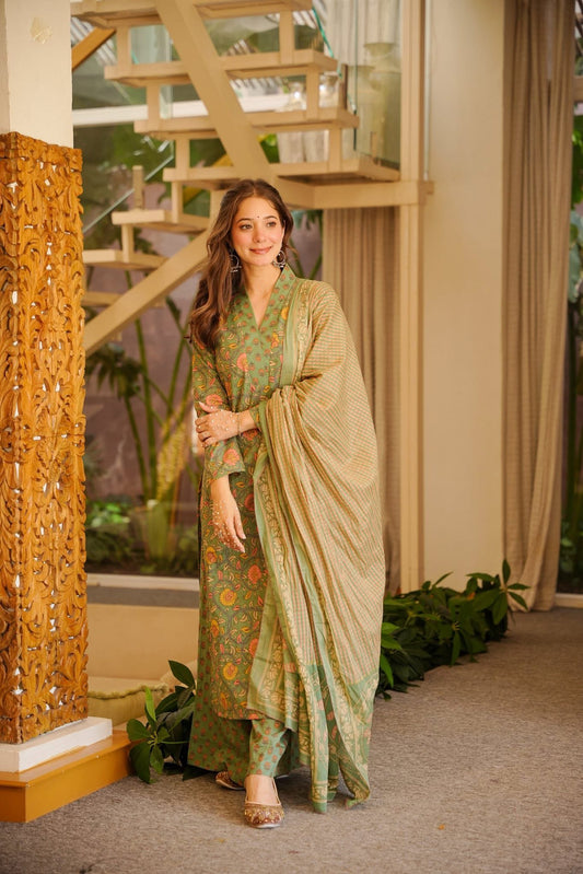 Hansini Printed Cotton Kurta Set