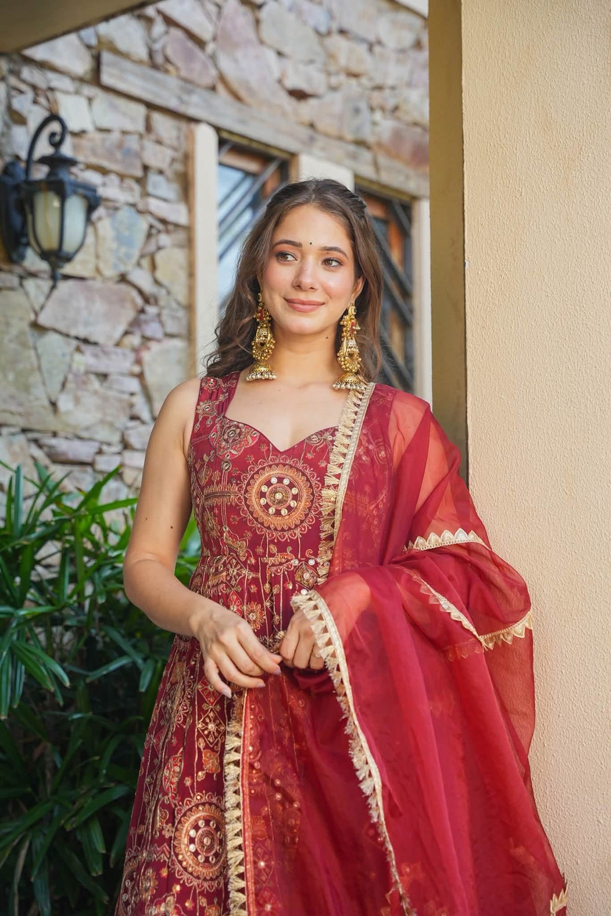 Vasundhara Heavy Embroidered Maxi Set