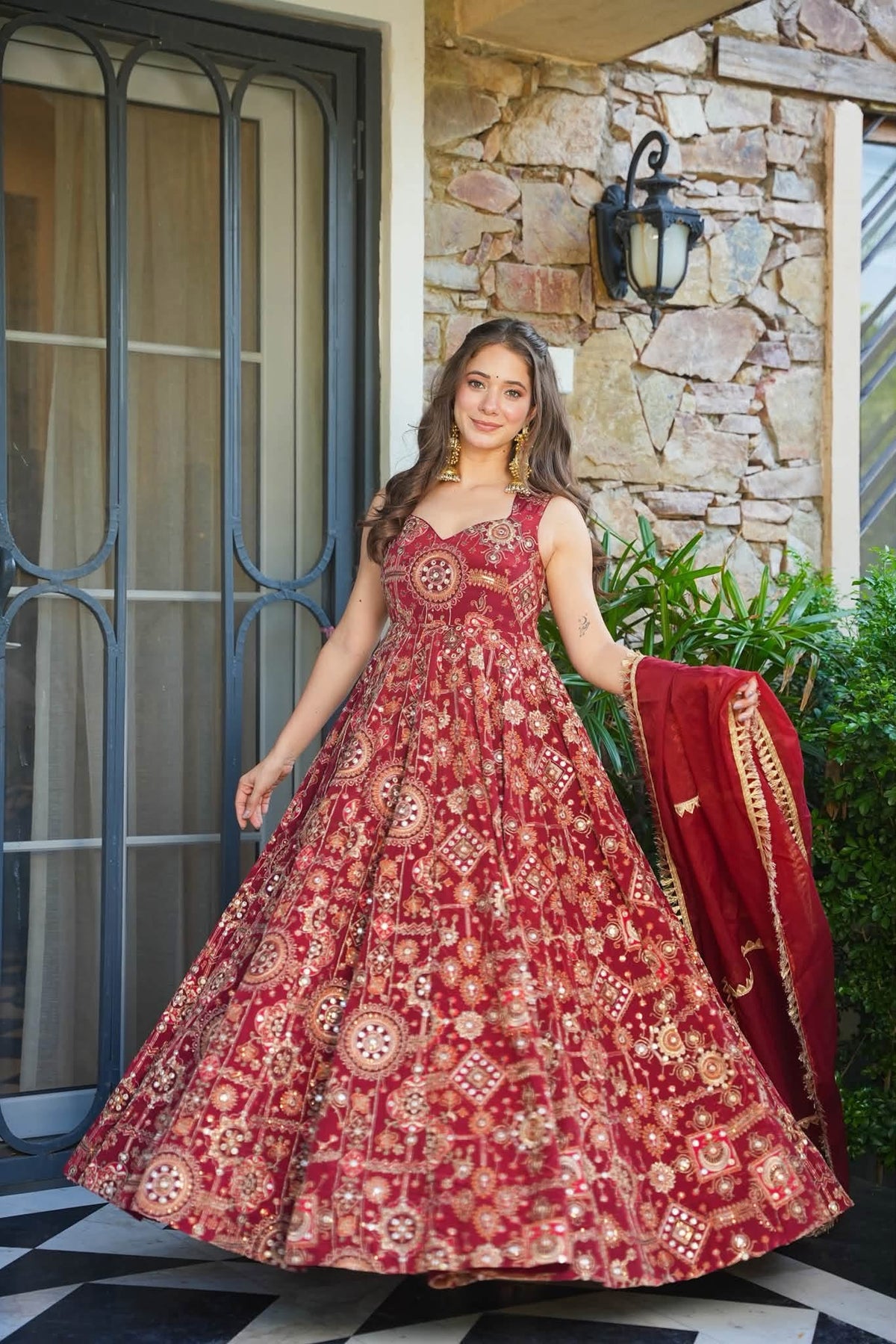 Vasundhara Heavy Embroidered Maxi Set