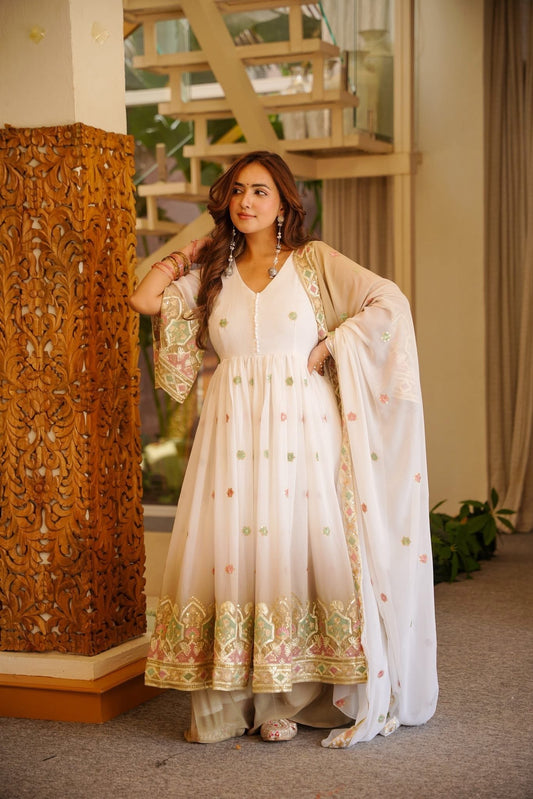 Regal Crown Georgette Anarkali Suit Set