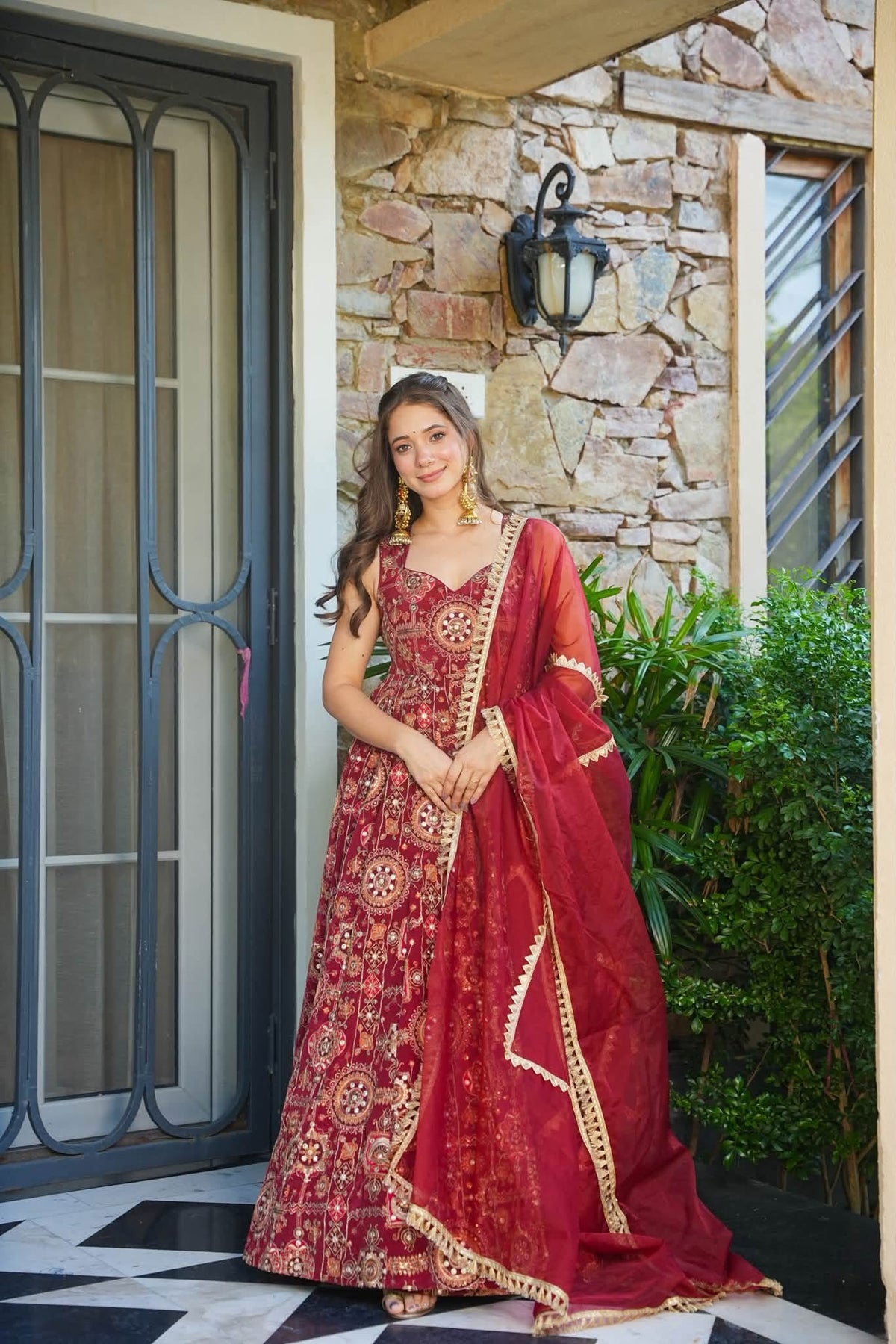 Vasundhara Heavy Embroidered Maxi Set