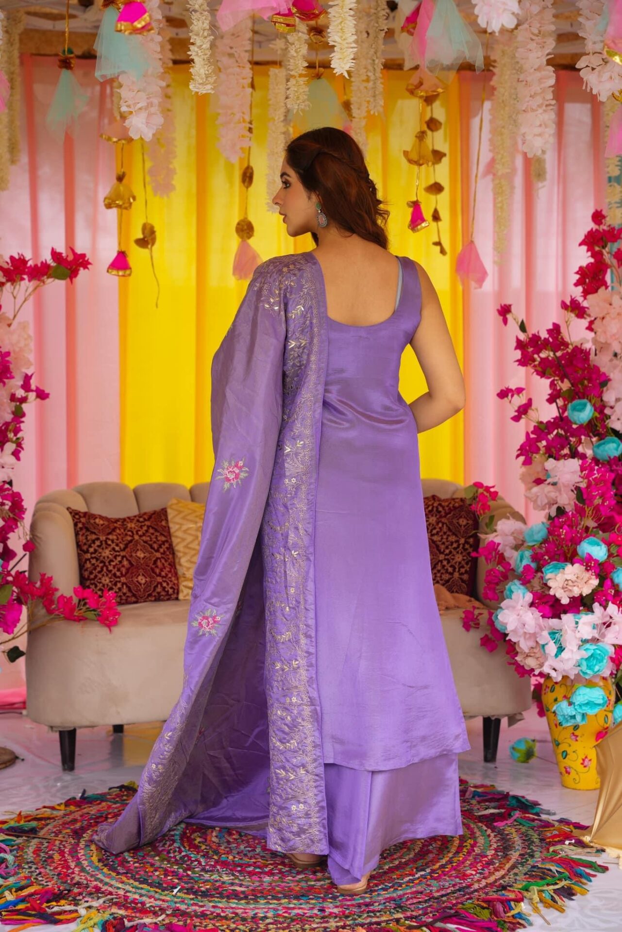 Regal Purple Straight Suit Set