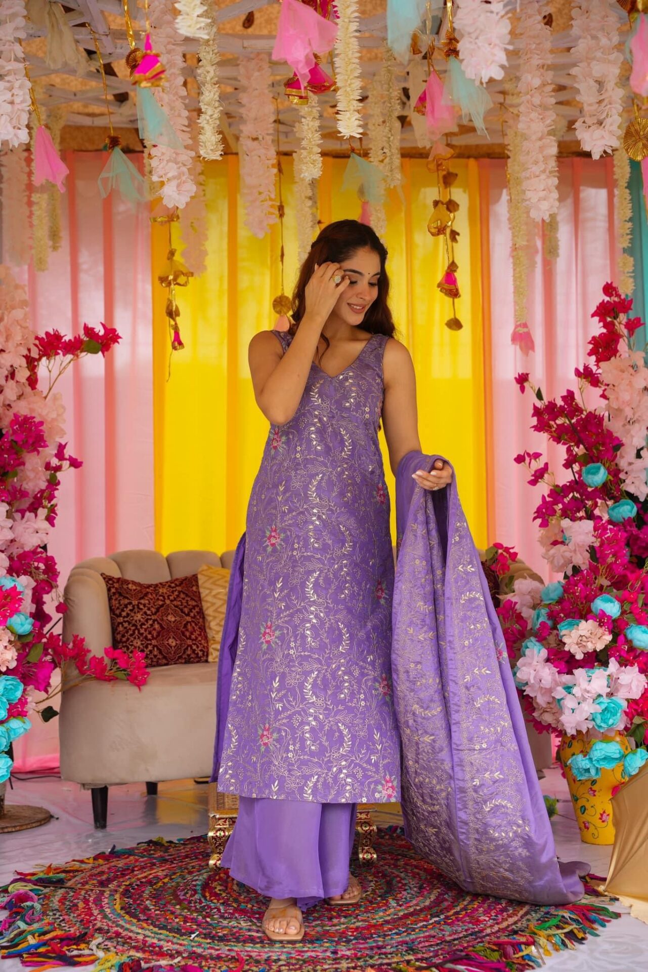 Regal Purple Straight Suit Set