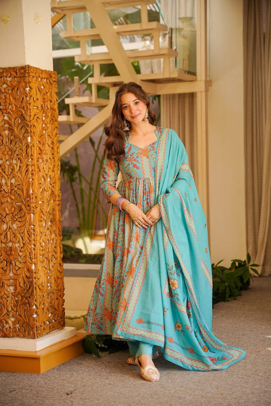 Pragya Cotton Anarkali Suit Set