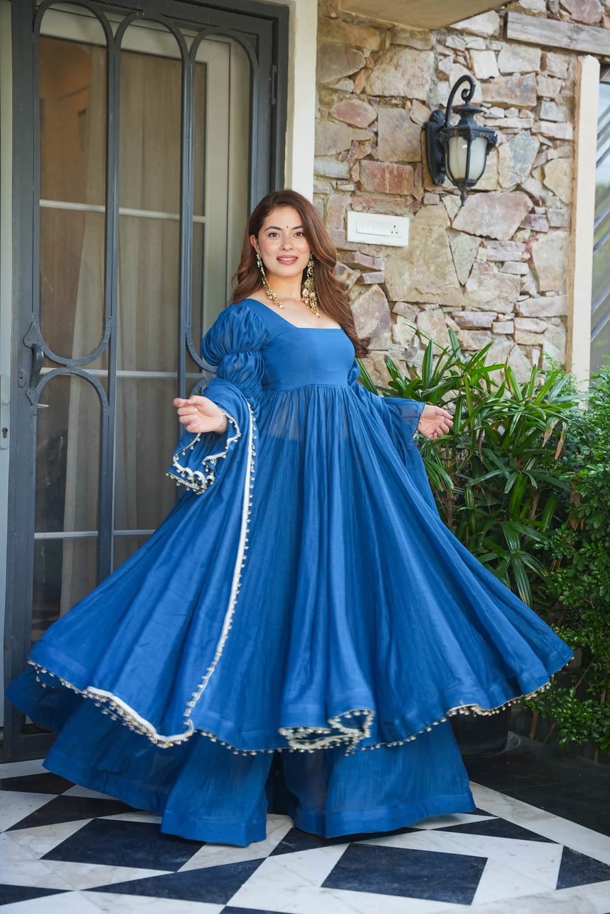 Arwen Chanderi Anarkali Suit Set