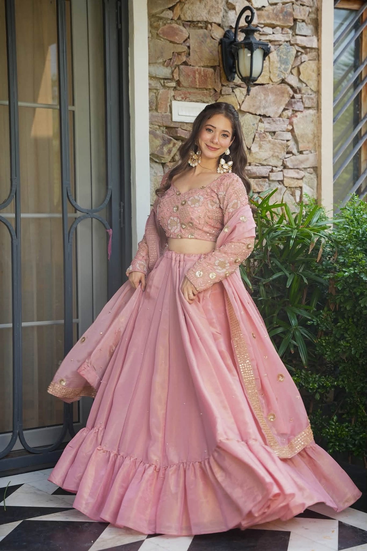 Roseveil Pink Lehenga Set