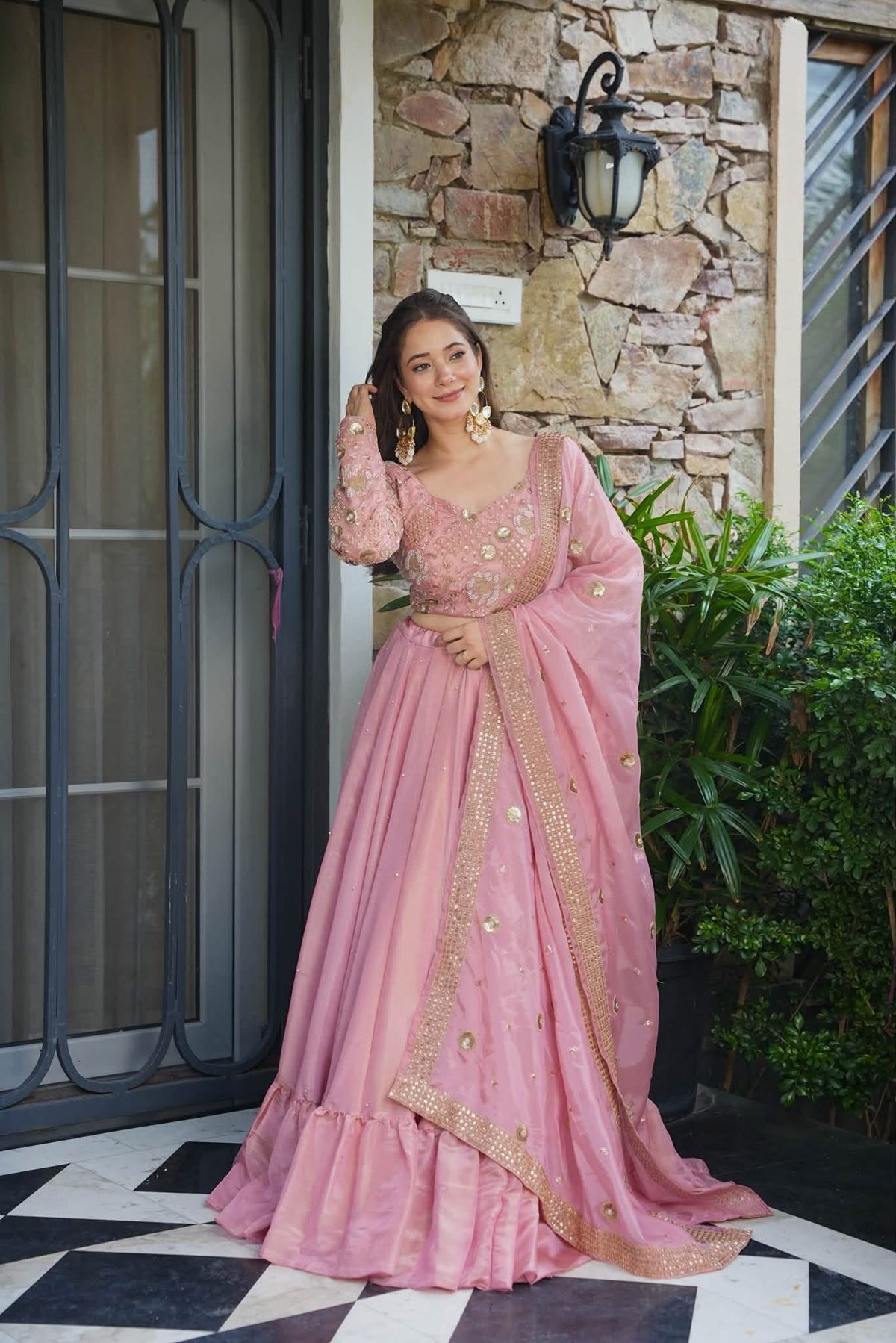 Roseveil Pink Lehenga Set