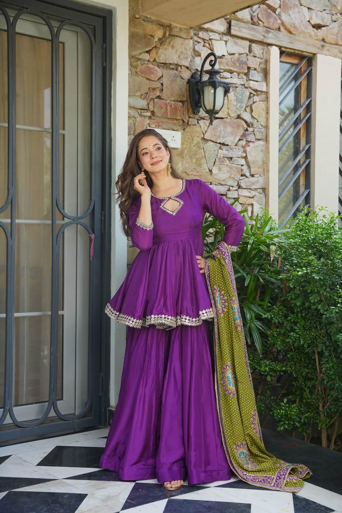 Purplebell Festive Sharara Suit Set