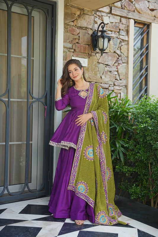 Purplebell Festive Sharara Suit Set