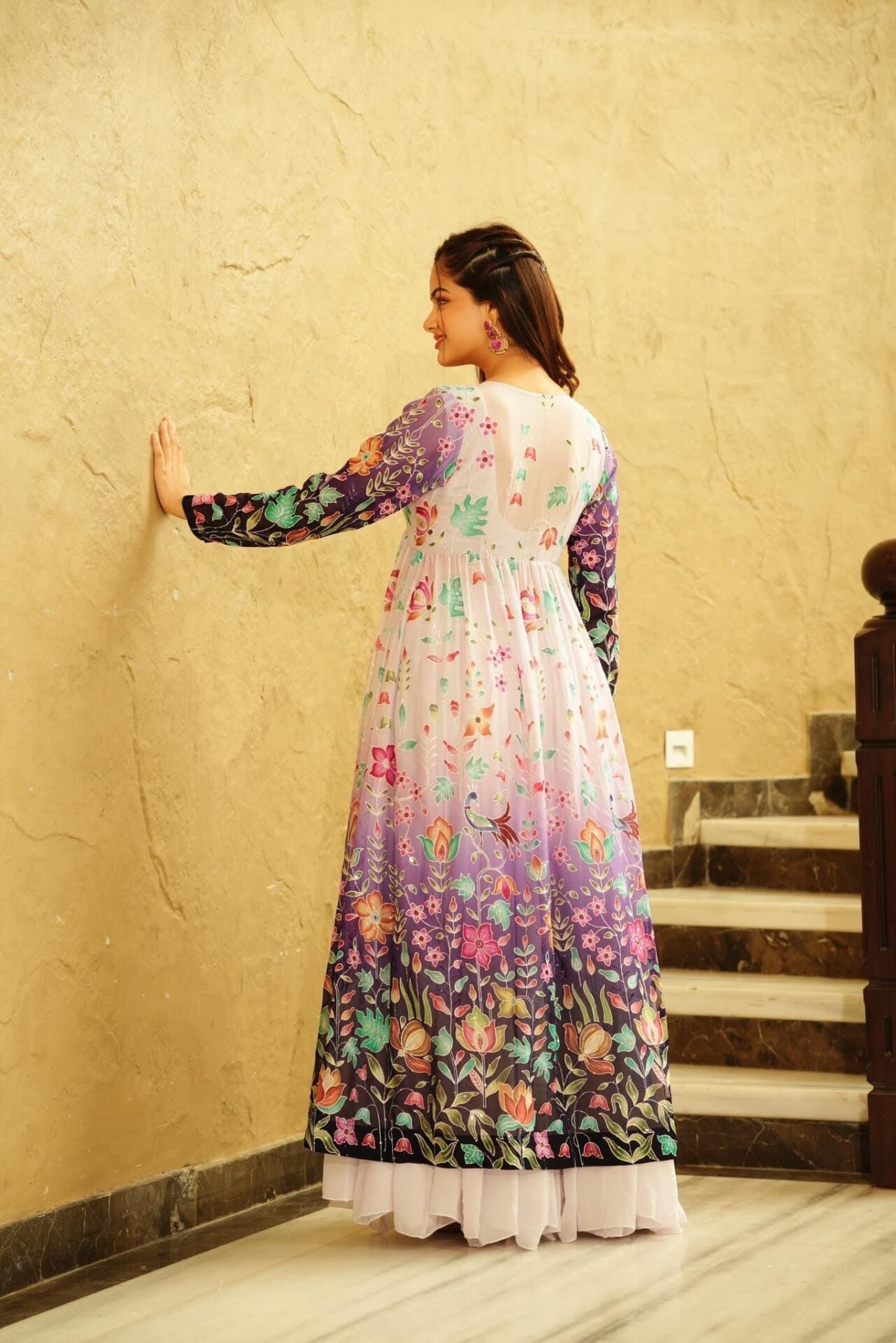 INDIRA CROP-TOP PALAZZO SHRUG SET