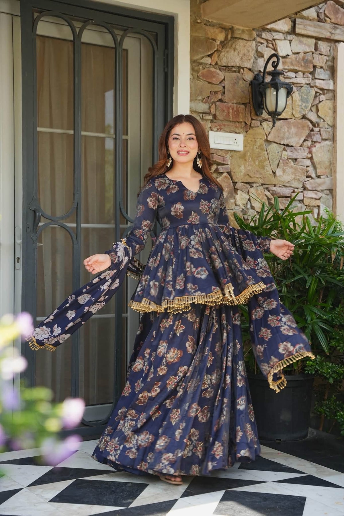 Ovika Flora Sharara Suit Set