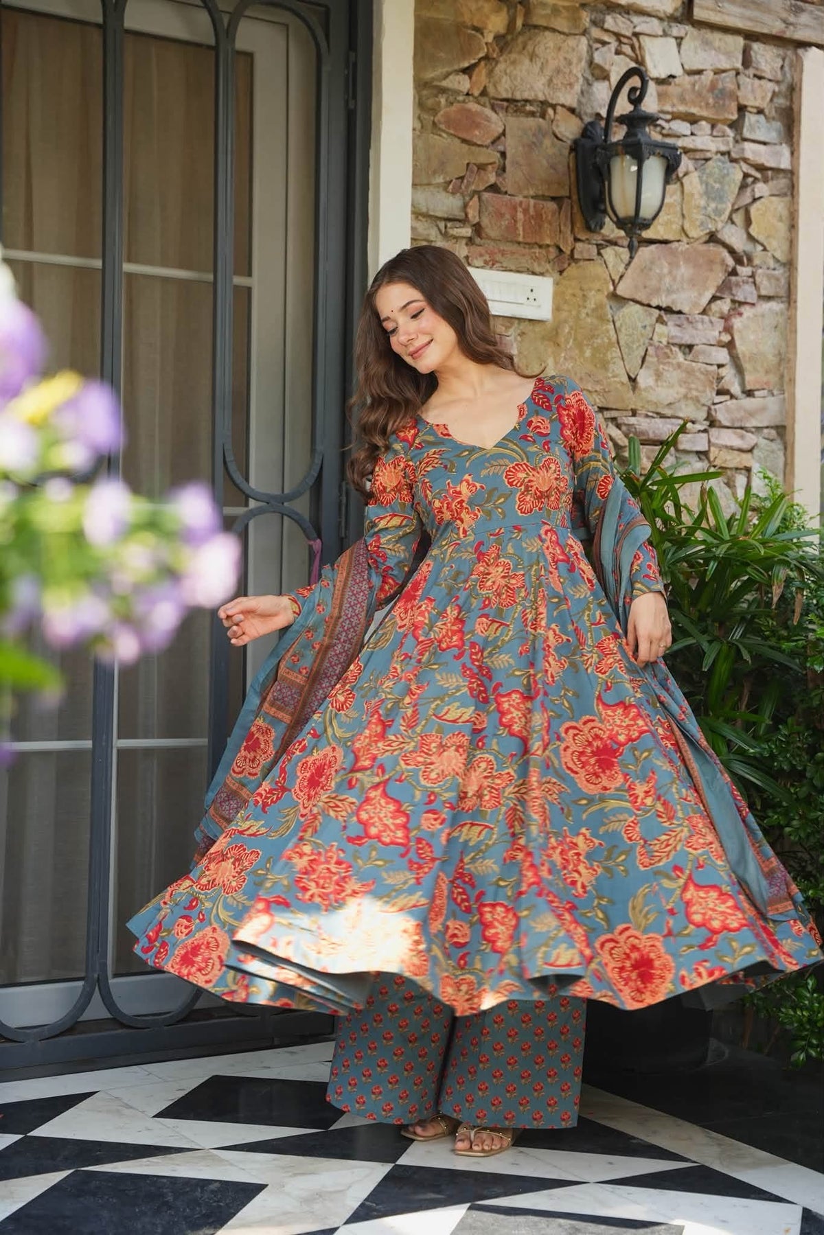 Aheli Cotton Anarkali Set