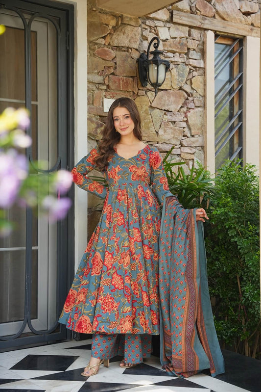 Aheli Cotton Anarkali Set