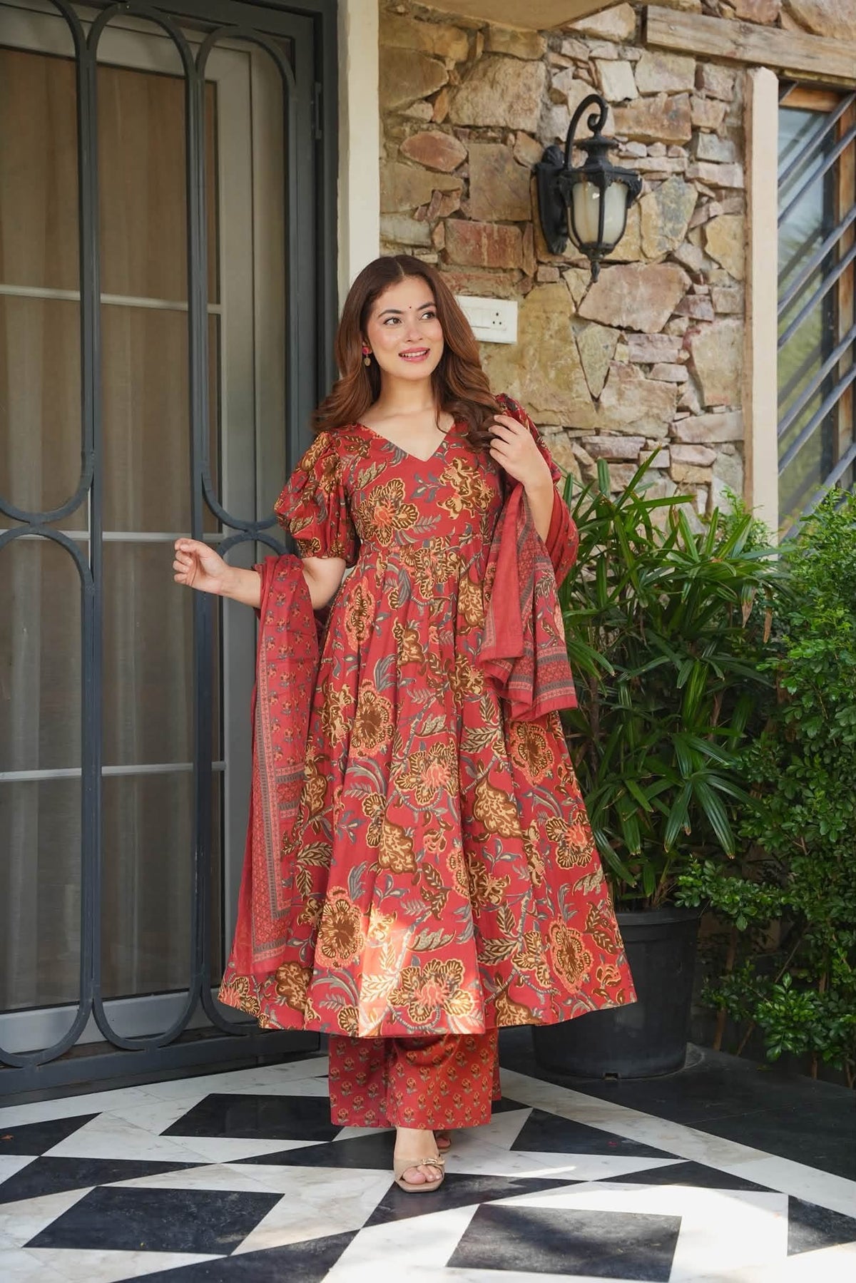 Aarvi Cotton Anarkali Set