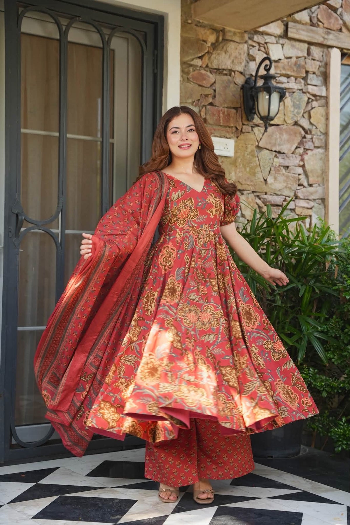 Aarvi Cotton Anarkali Set