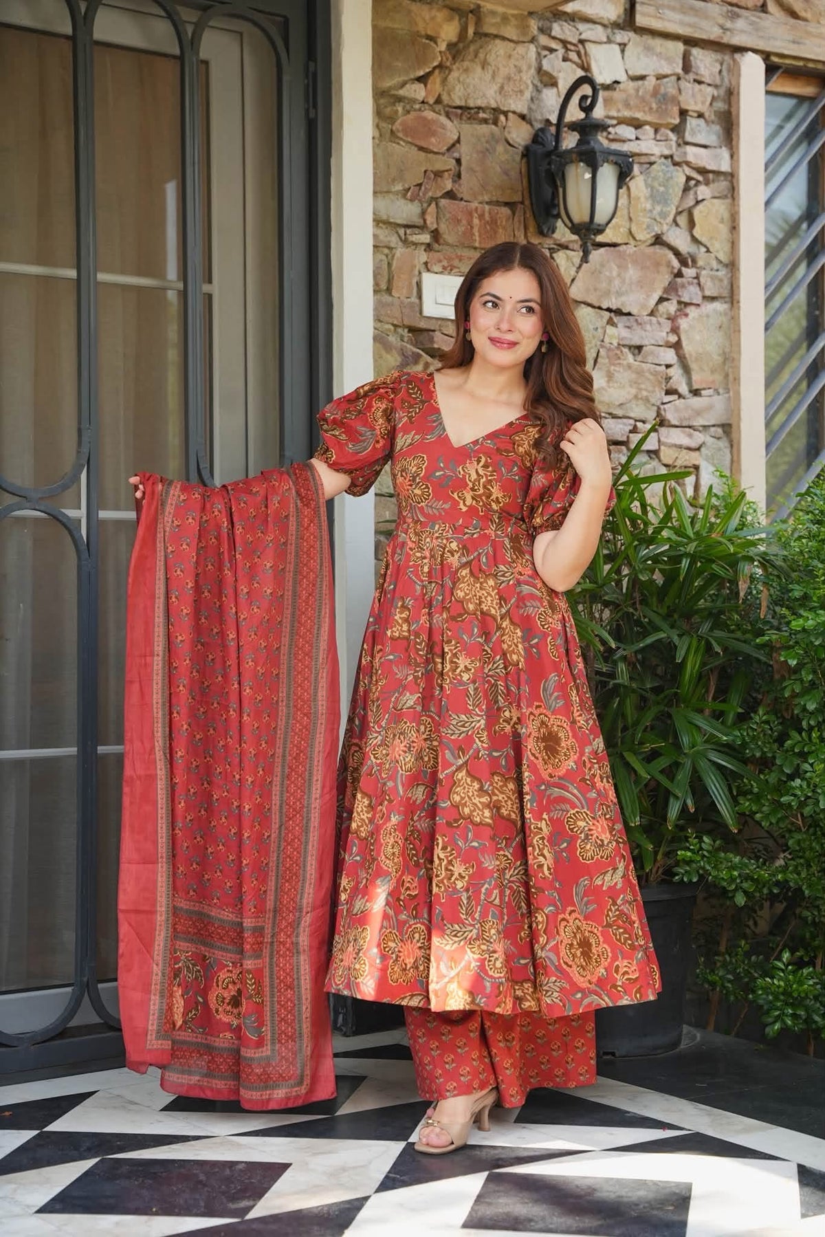Aarvi Cotton Anarkali Set