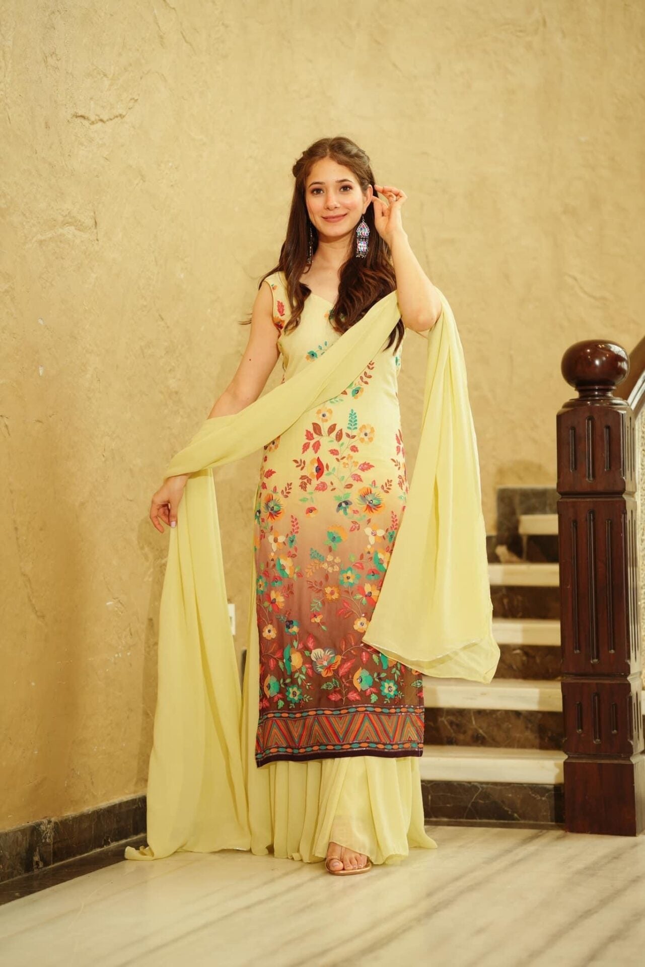 Archita Yellow Embroidered Kurta Set