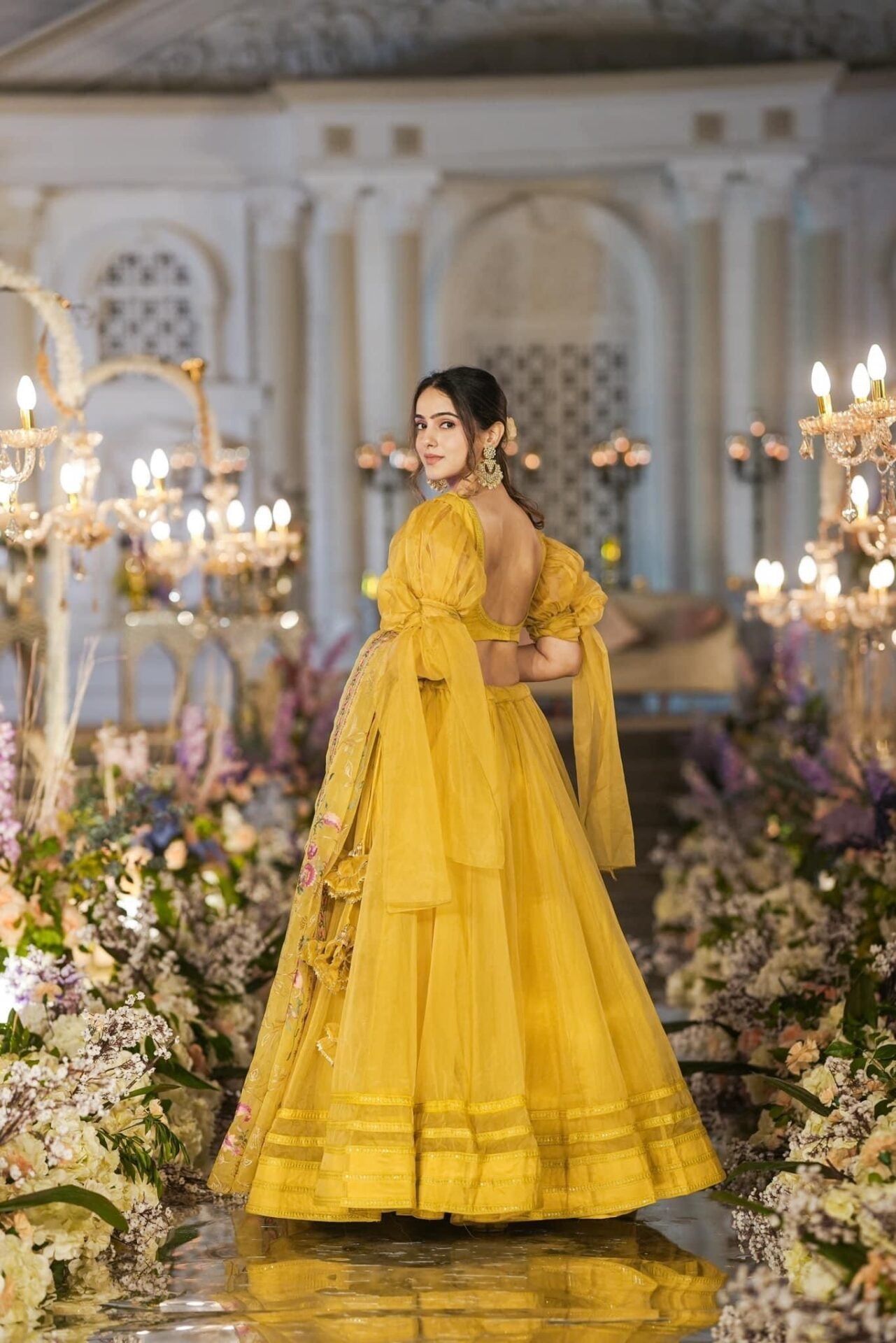 Sianni Yellow ORGANZA LEHENGA SET