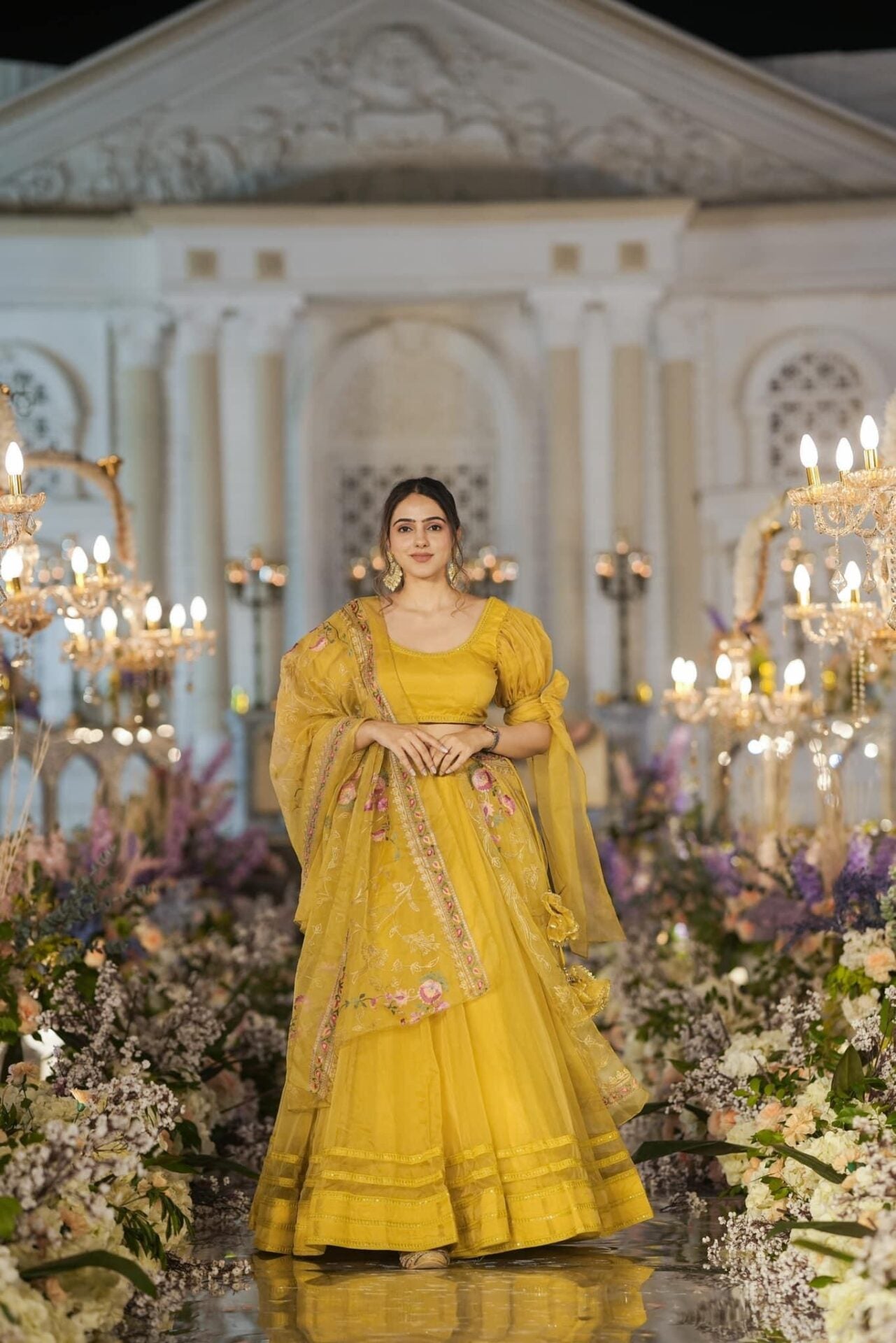 Sianni Yellow ORGANZA LEHENGA SET