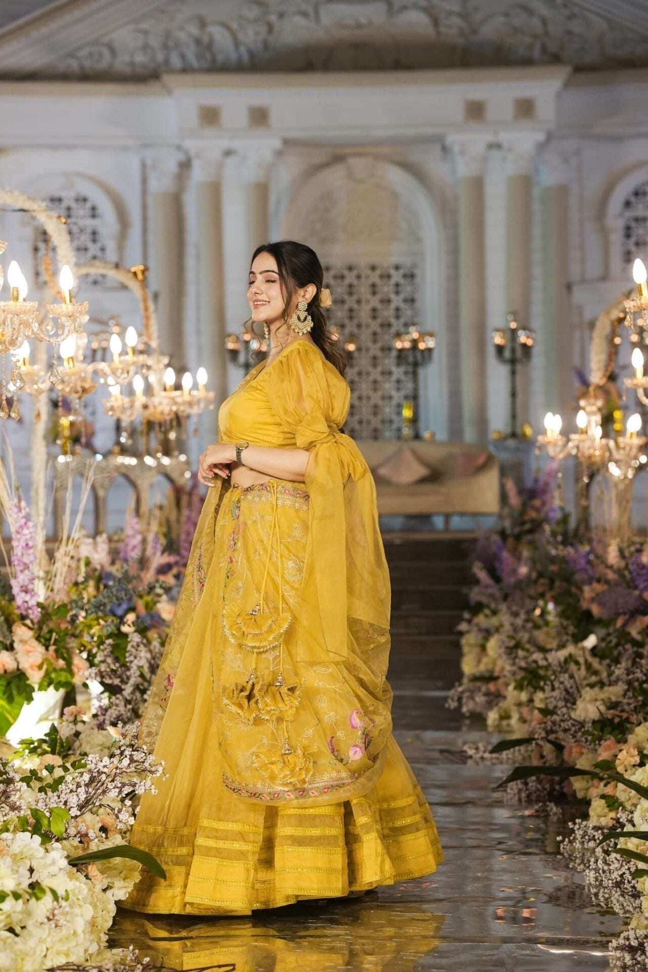 Sianni Yellow ORGANZA LEHENGA SET