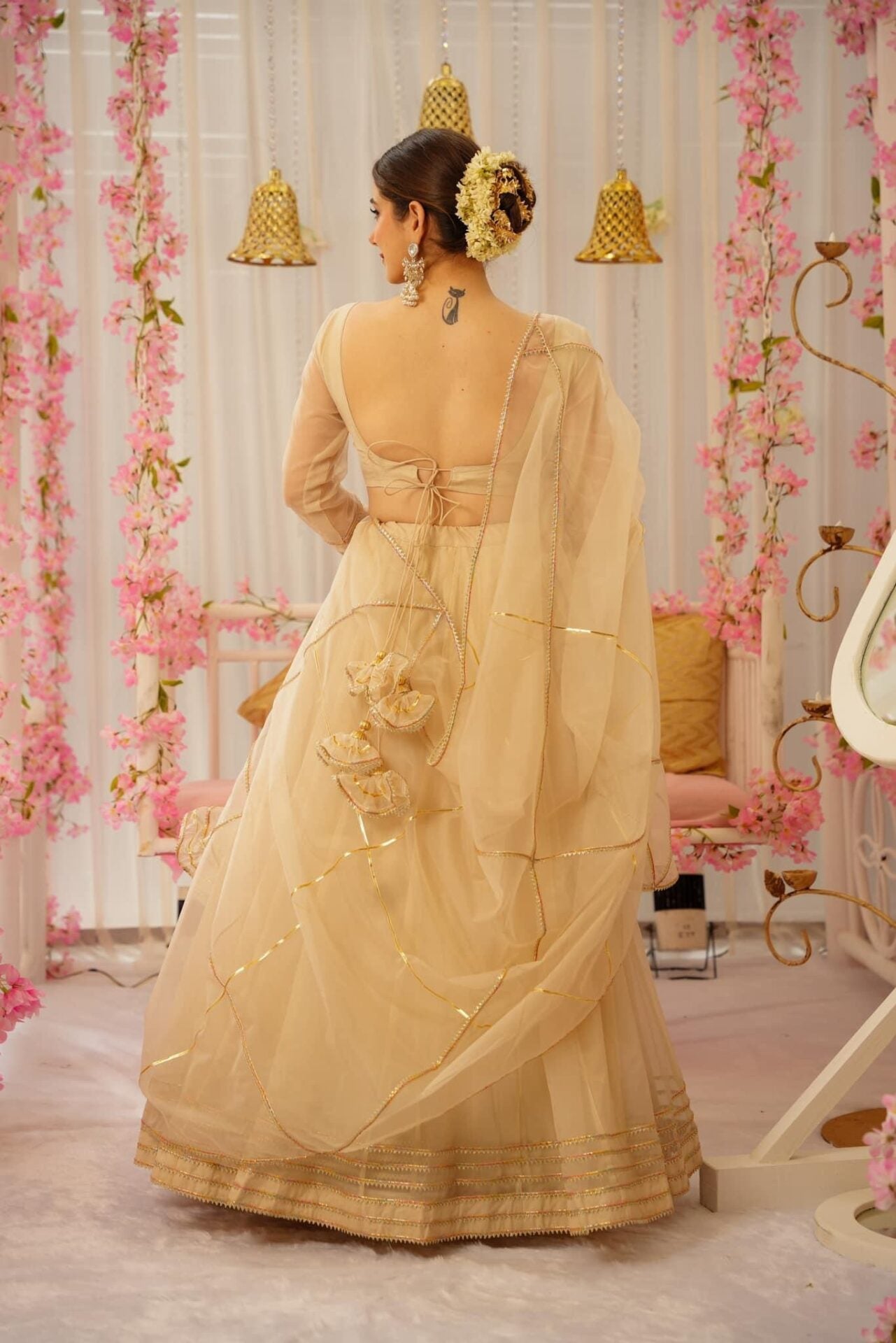 DEWDROP HONEY ORGANZA LEHENGA SET