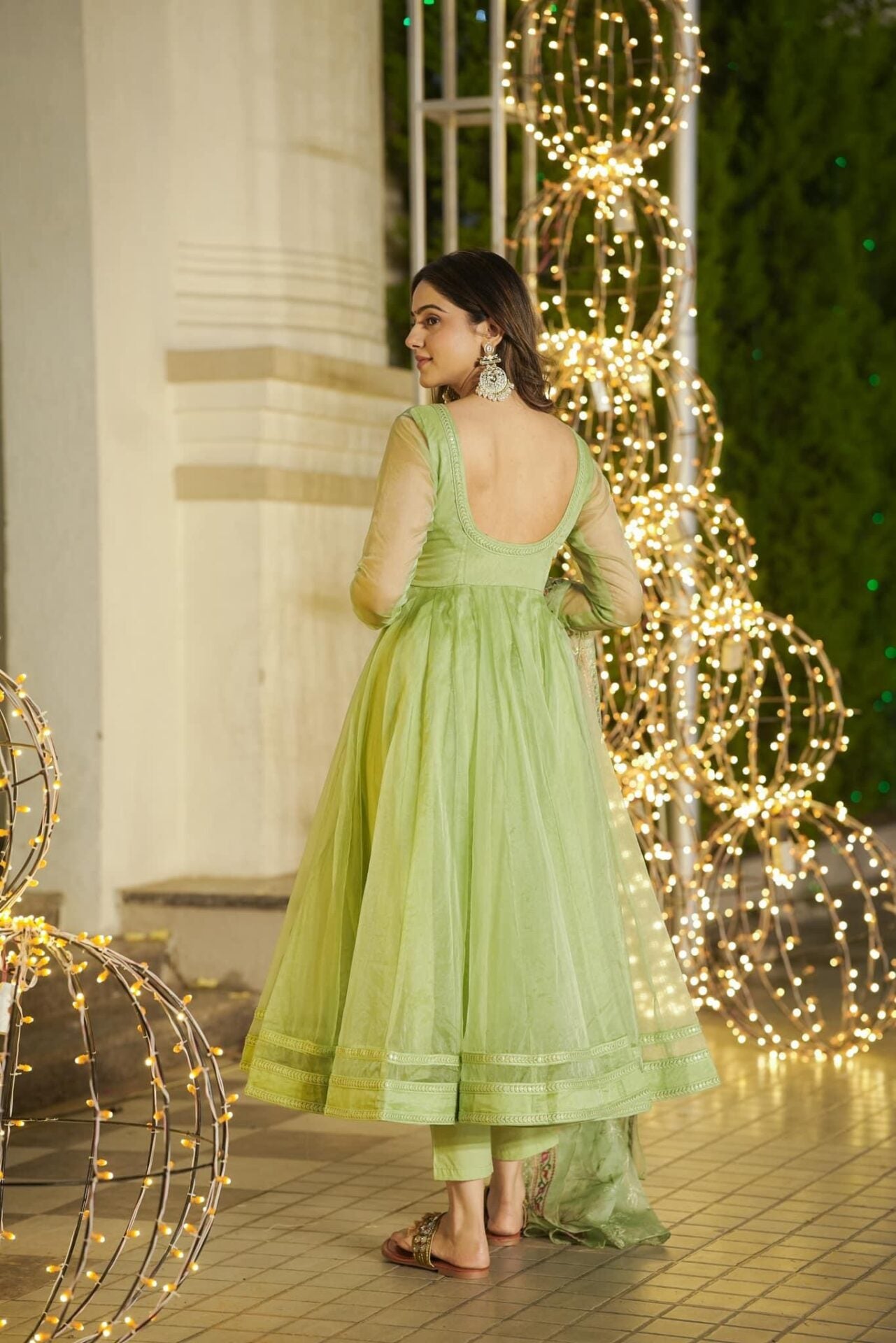 Moriah green organza suit set