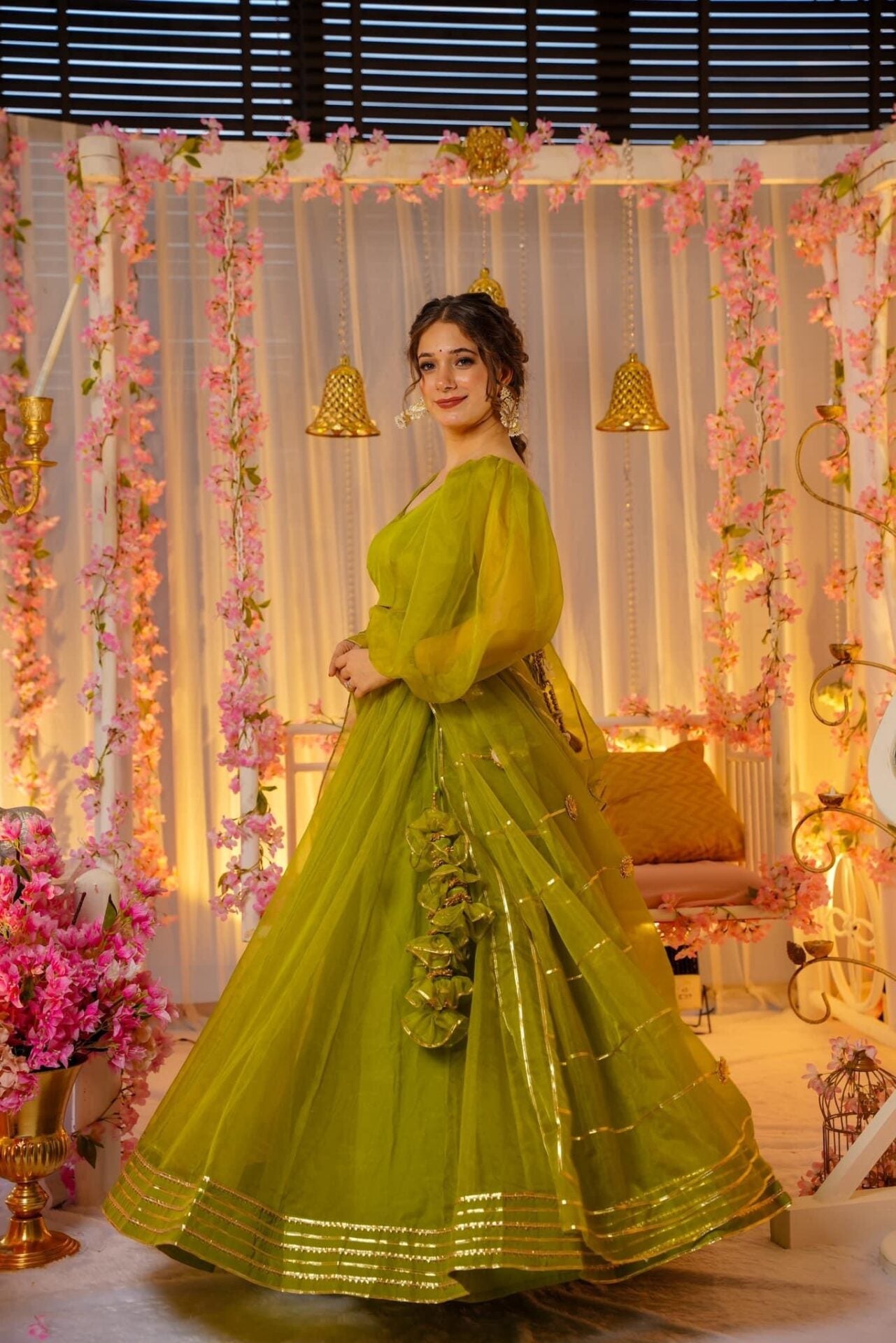 Green amethyst elegance lehenga set