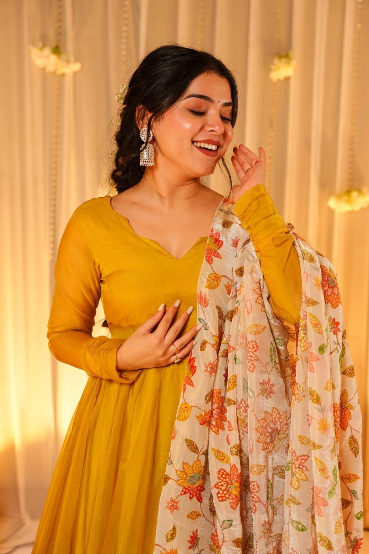 Mustard Hues Organza maxi set