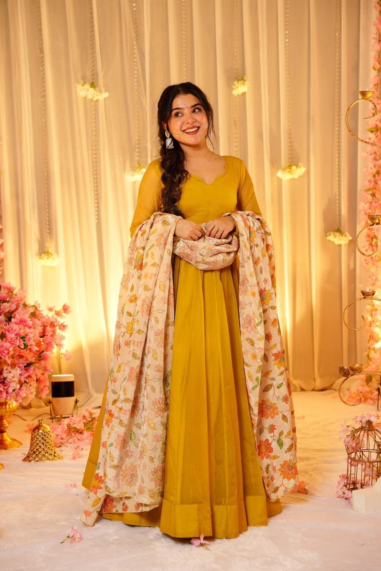 Mustard Hues Organza maxi set