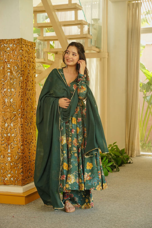 Areeza Floral Angrakha Anarkali Suit Set