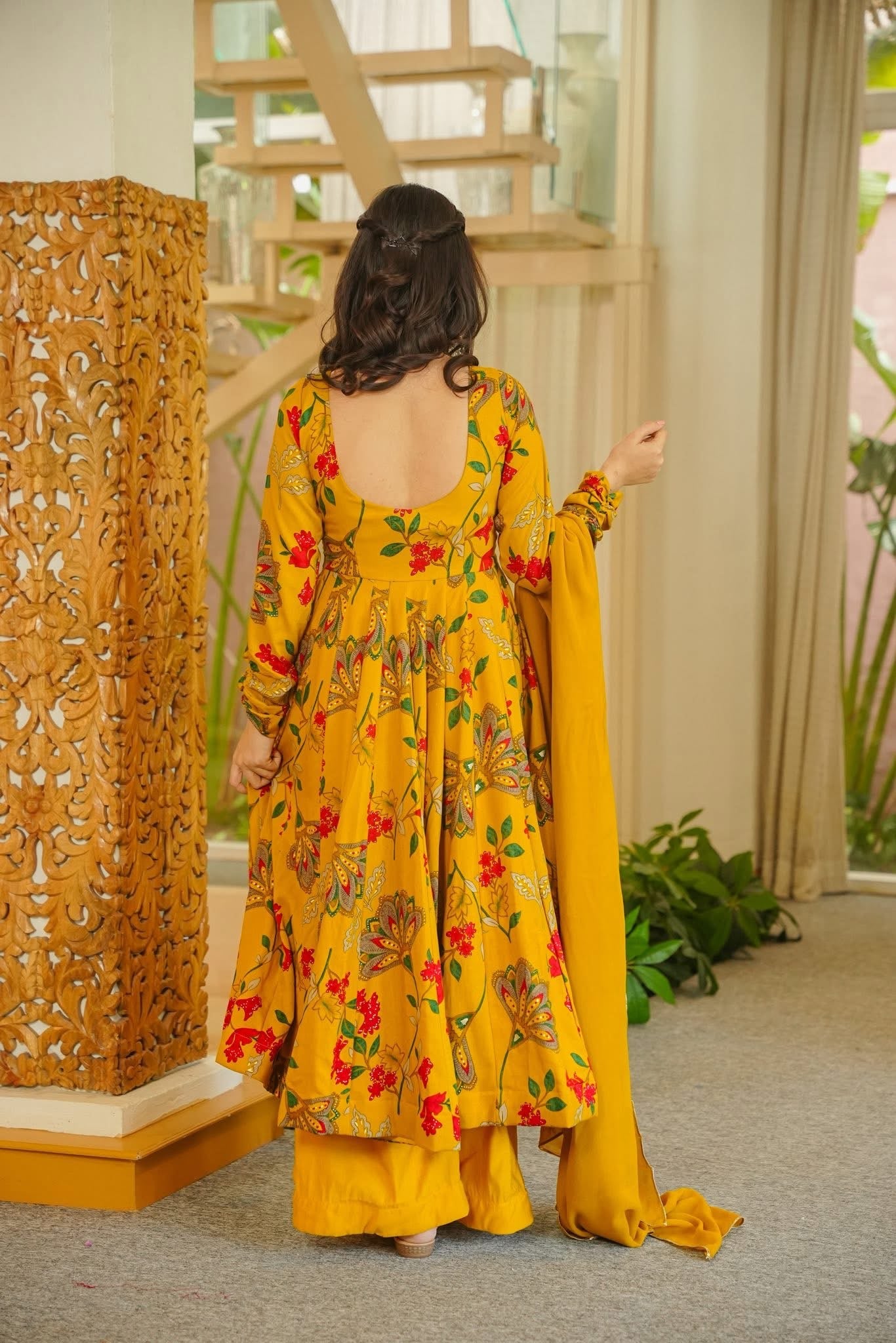 Ikshita Mustard Anarkali Suit Set