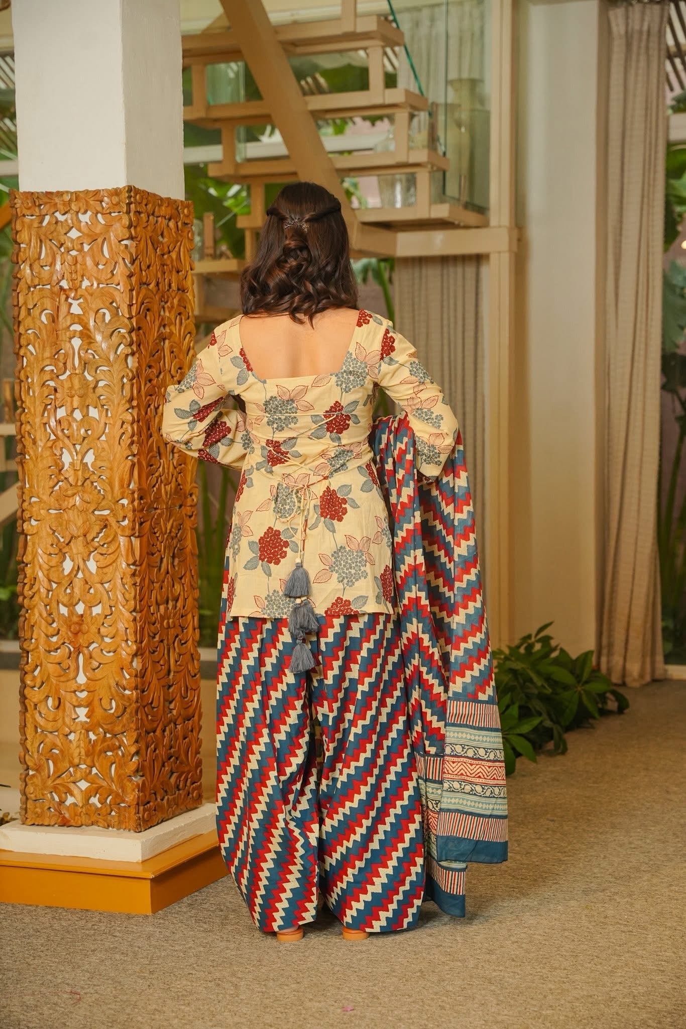 Zaina Cotton Corset Back Farshi Salwar Set