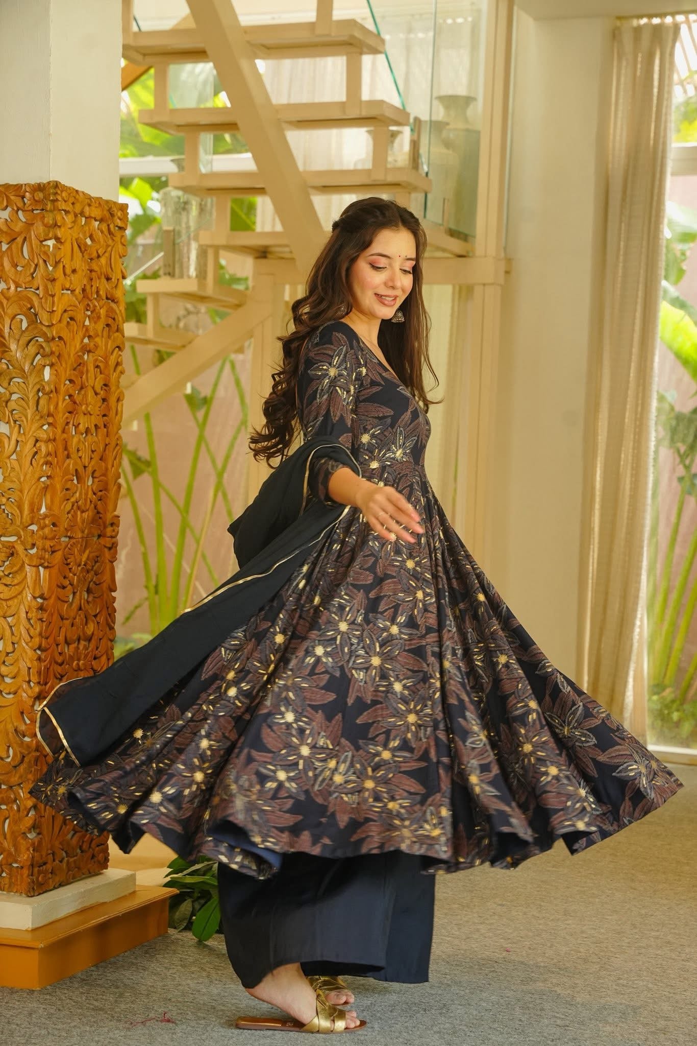 Hiranika Rayon Anarkali Suit Set