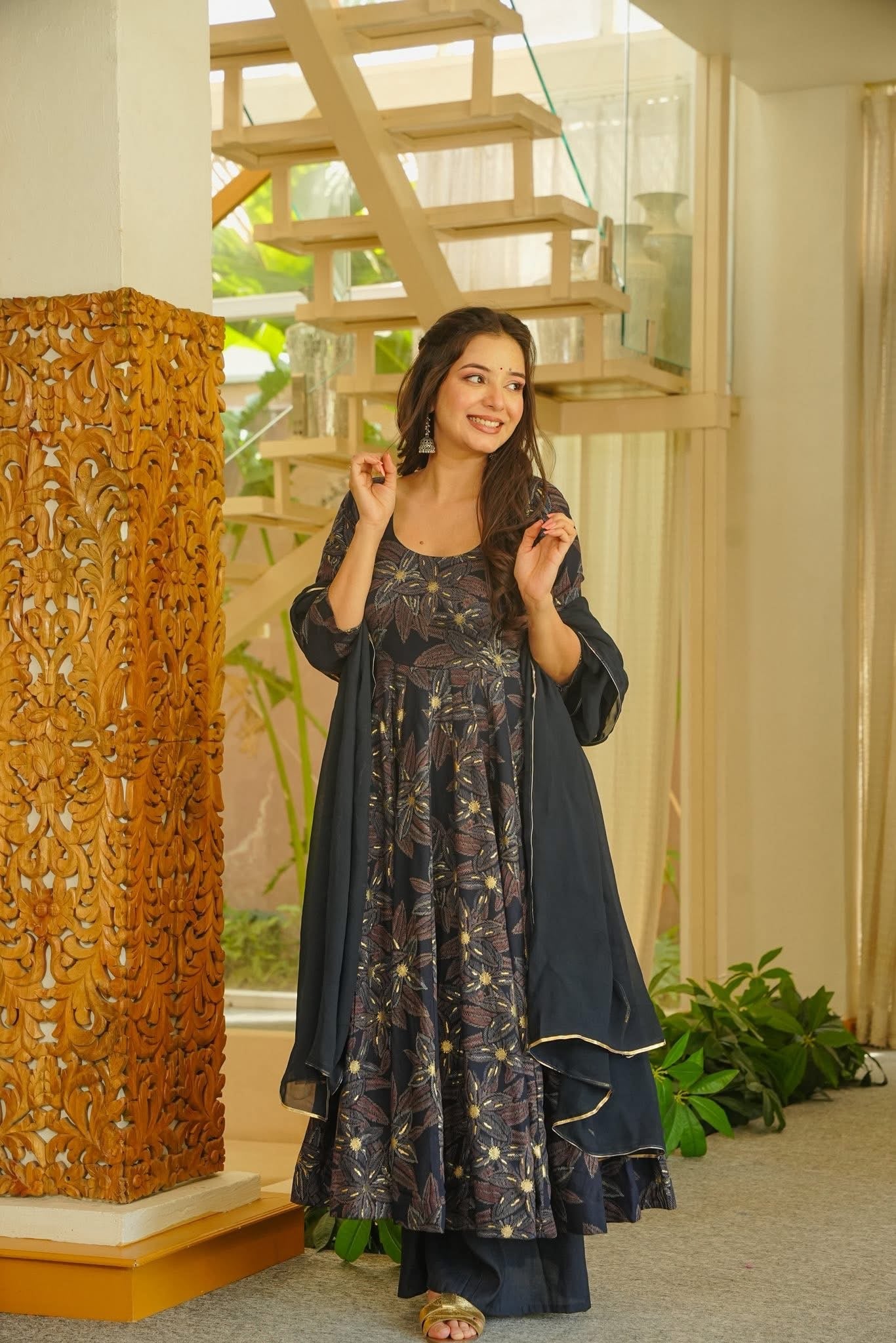 Hiranika Rayon Anarkali Suit Set