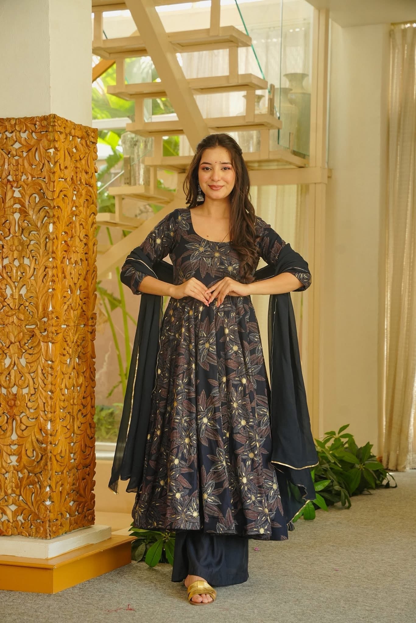 Hiranika Rayon Anarkali Suit Set