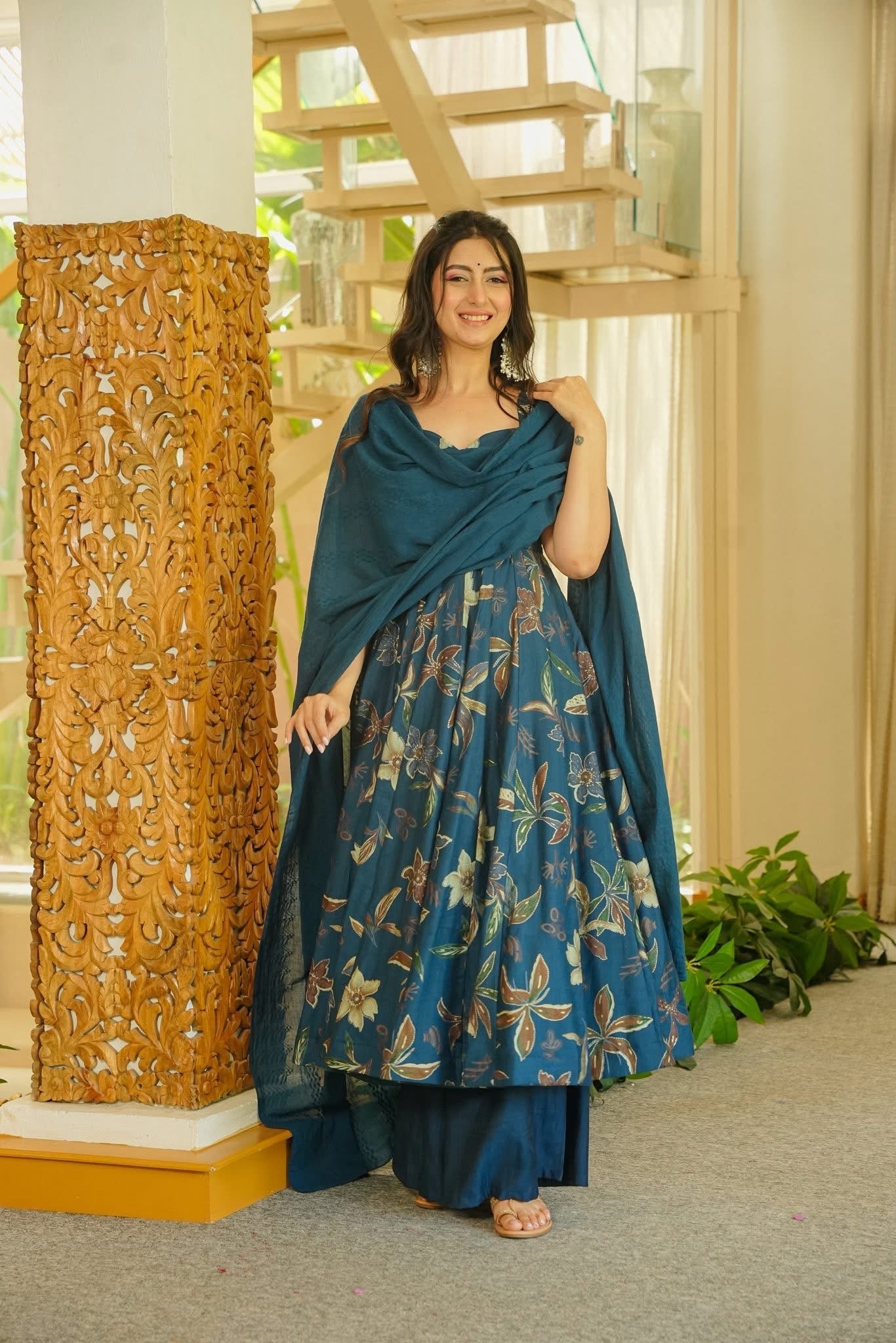 Laasya Cotton Anarkali Suit Set