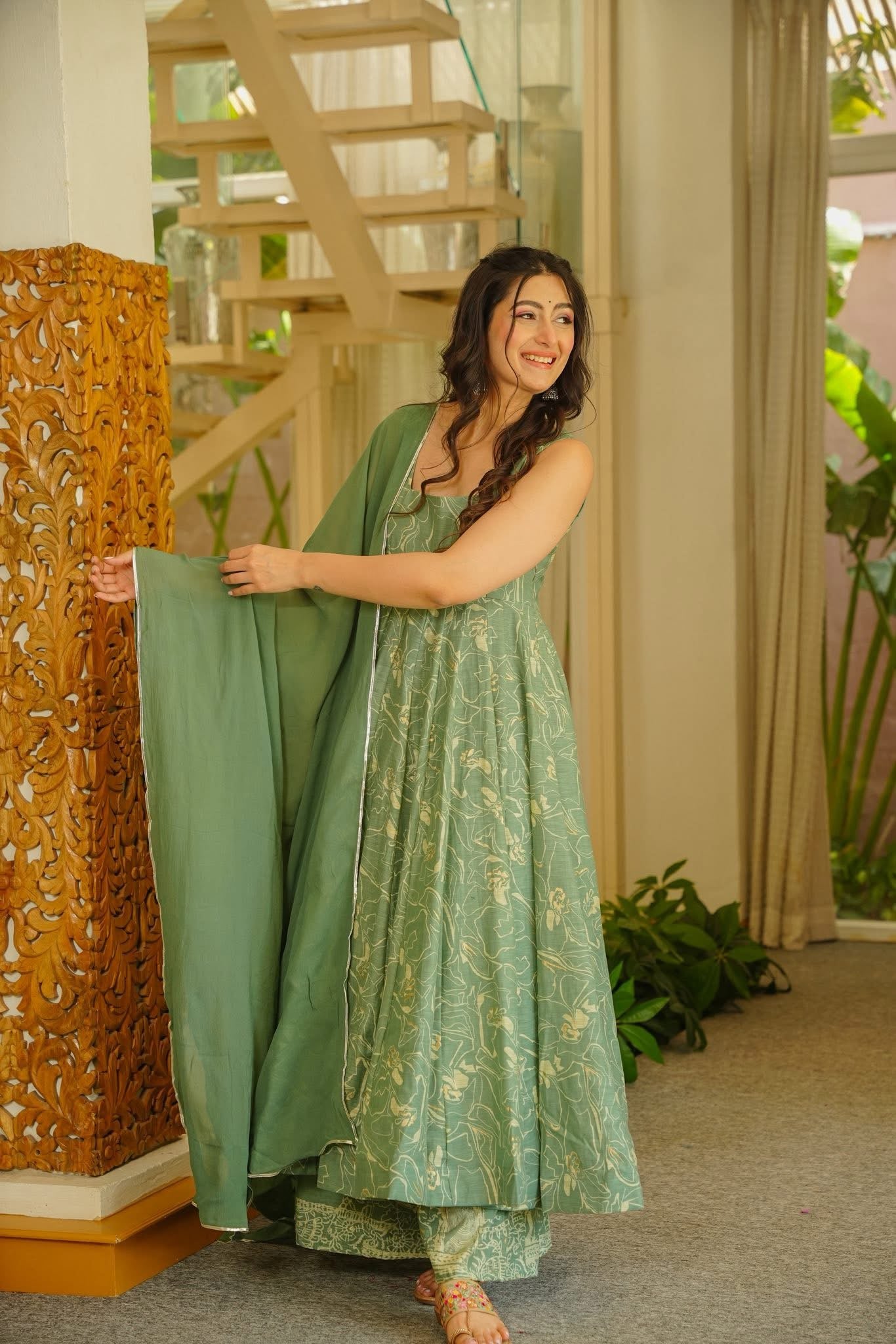 Lareesa Cotton Anarkali Suit Set