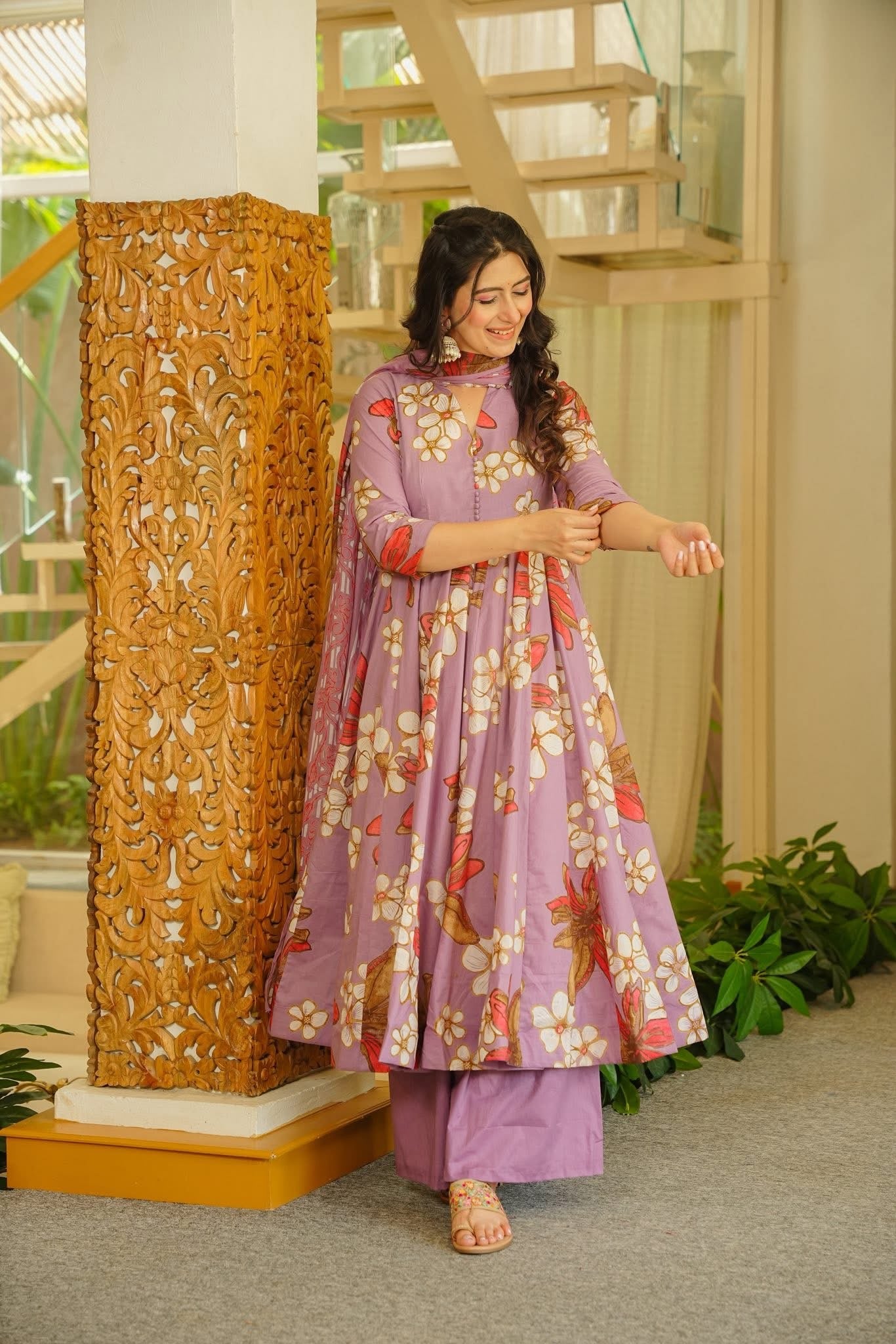 Ifza Cotton Anarkali Suit Set
