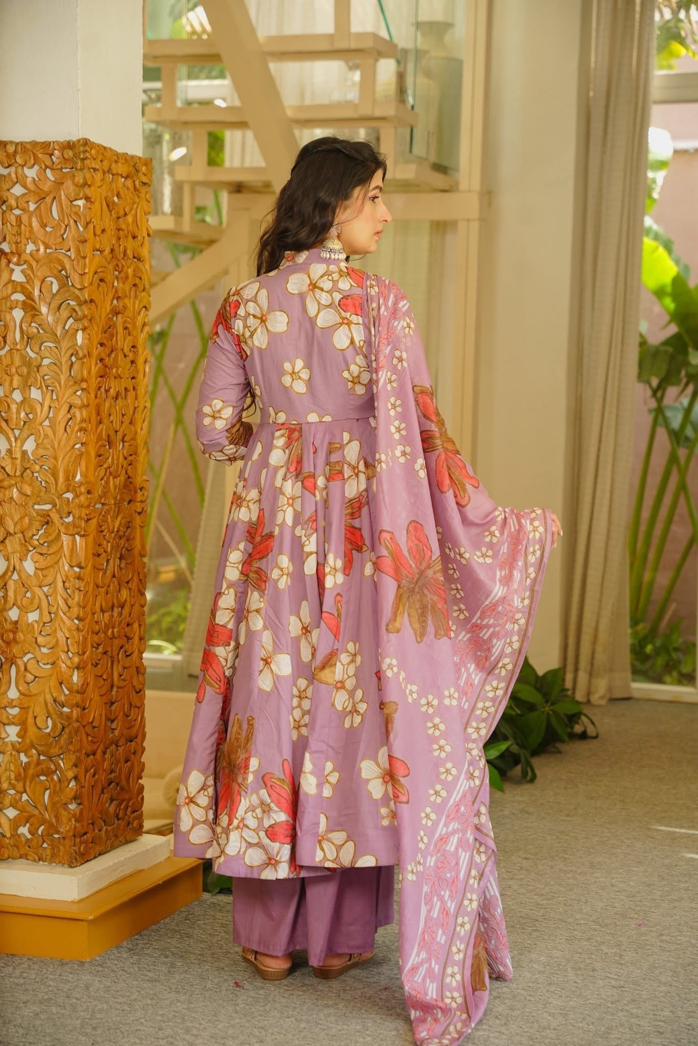 Ifza Cotton Anarkali Suit Set